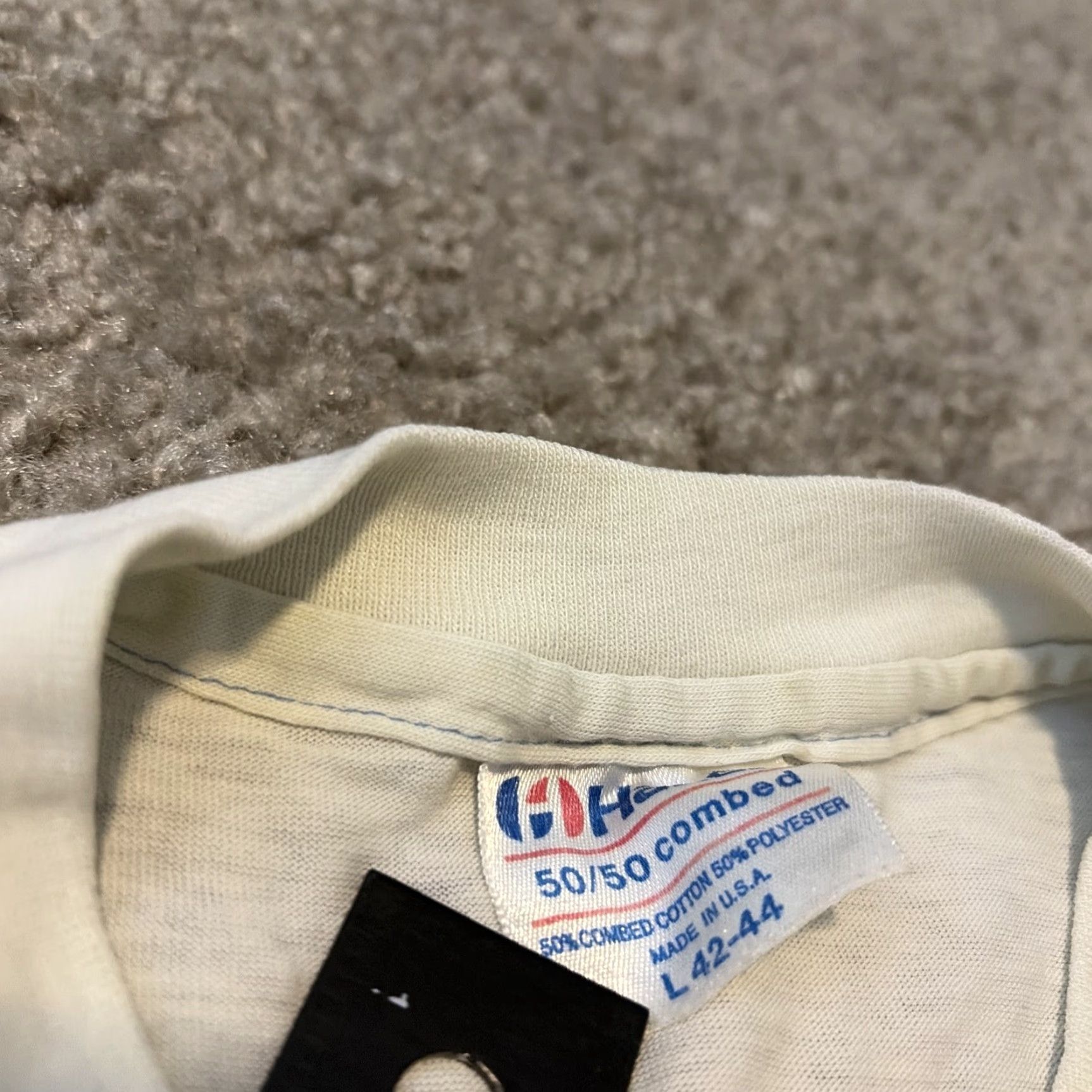 Hanes VINTAGE 1980s I’d Rather Be Flying Military Helicopter White Hanes T-Shirt Large Men Mens L White Military 1980s Size US L / EU 52-54 / 3 - 7 Thumbnail