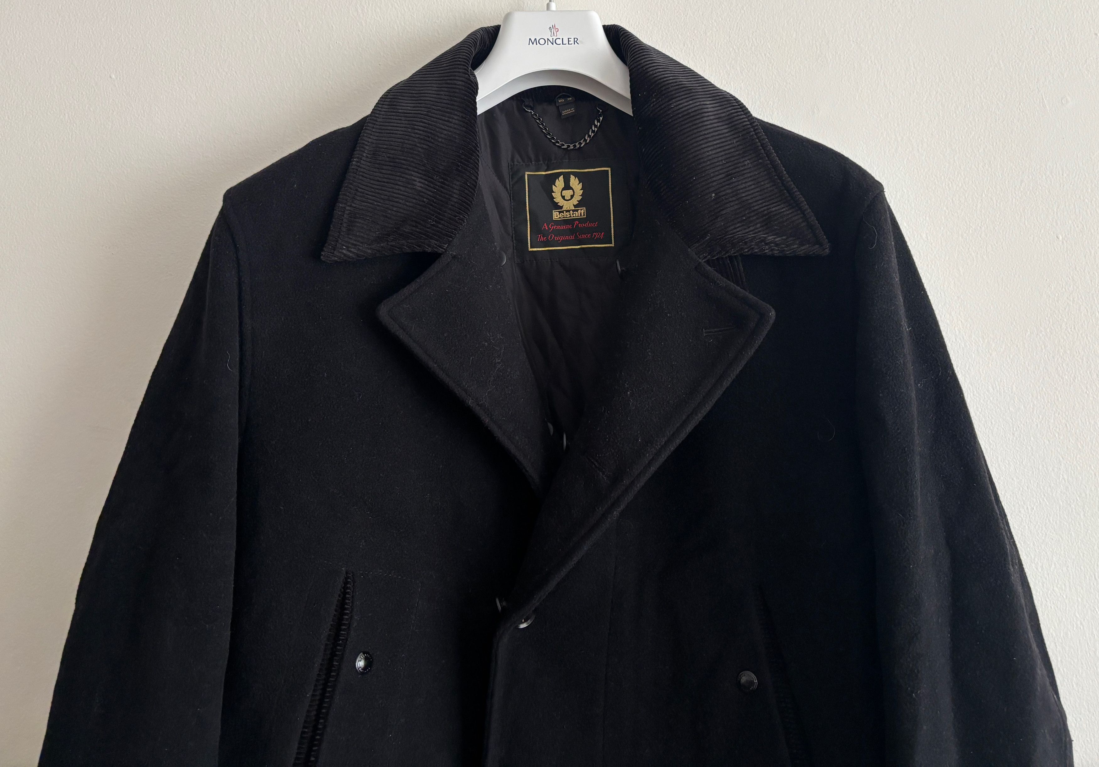 Belstaff Black Wool Trail Jacket / Pea Coat Shearling Collar Size US M / EU 48-50 / 2 - 7 Thumbnail