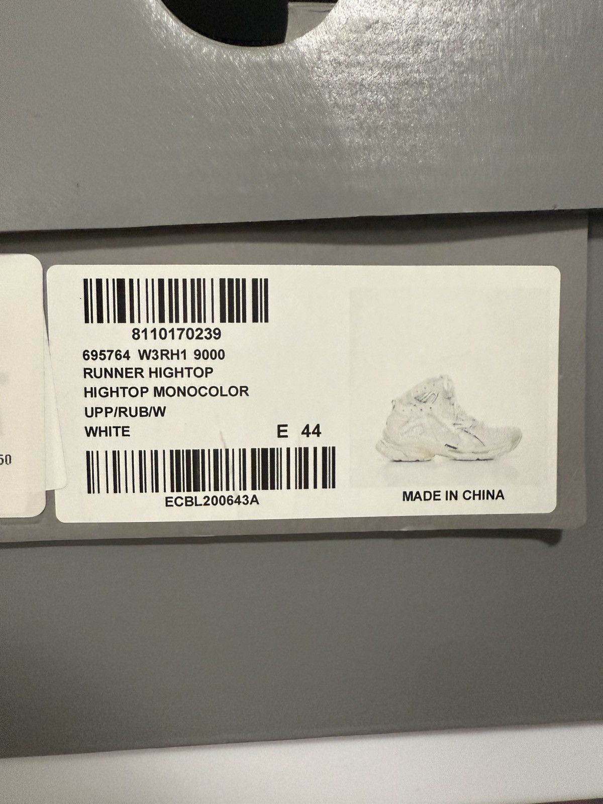 Balenciaga Balenciaga White Runner High Top Sneaker (44) Size US 11 / EU 44 - 7 Thumbnail