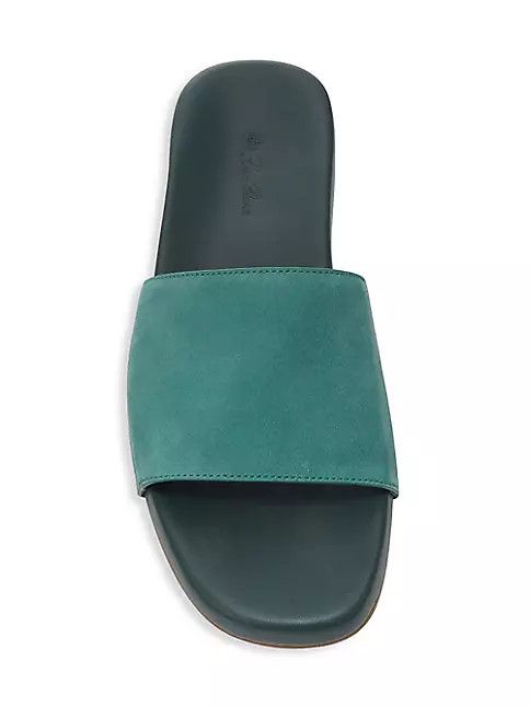 Loro Piana o1srvl11e1024 Suede Slides in Sage Green Size US 12 / EU 45 - 5 Thumbnail
