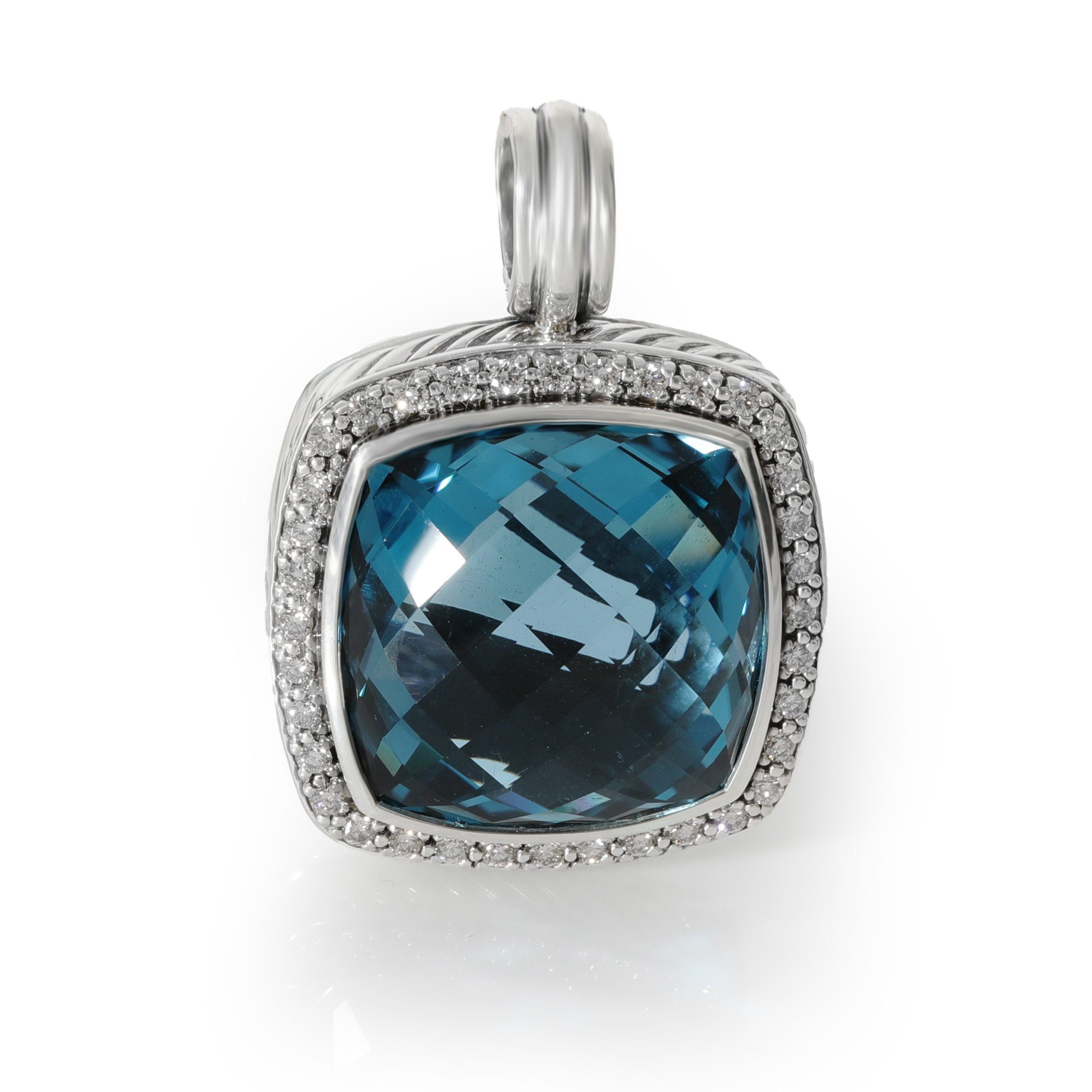 David Yurman Albion Blue Topaz Diamond Enhancer Pendant in