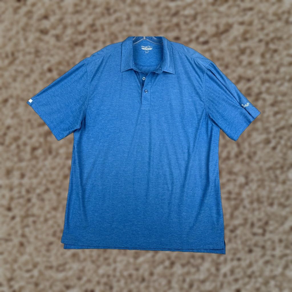 Vintage Straight Down Polo Shirt Men 2XL Blue Polyester Short Sleeve Polo Shirt Men Regular Blue 2XL Golf Outdoor Golfer Shirts Mens Size US XXL / EU 58 / 5 - 1 Thumbnail