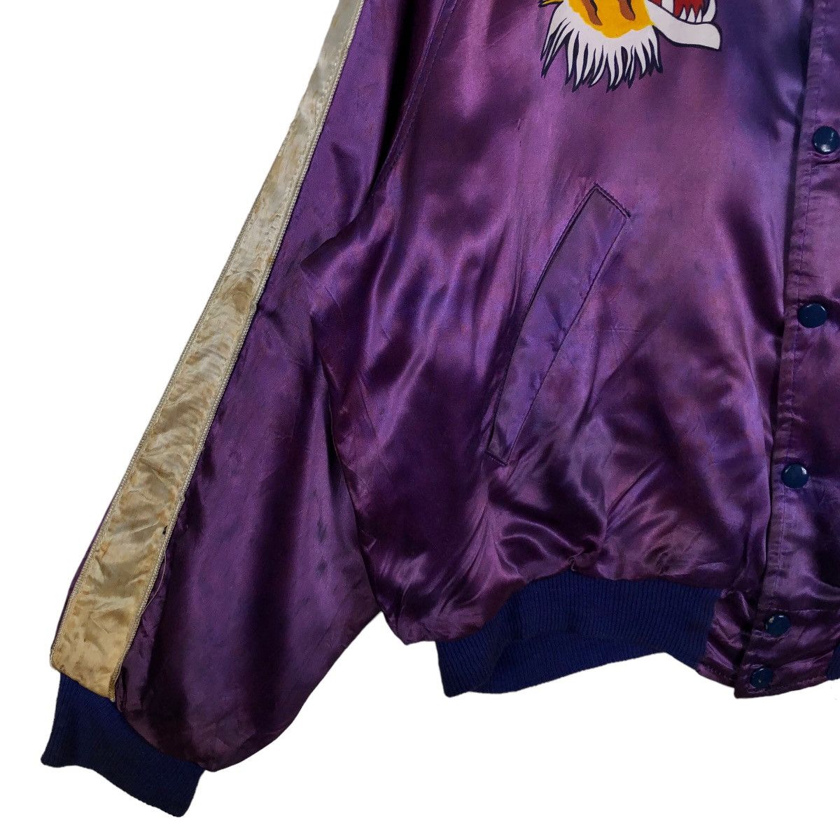 Japanese Brand 🔥90’s Rockbull Sukajan Jacket Satin Big Logo Made in USA Size US L / EU 52-54 / 3 - 3 Thumbnail