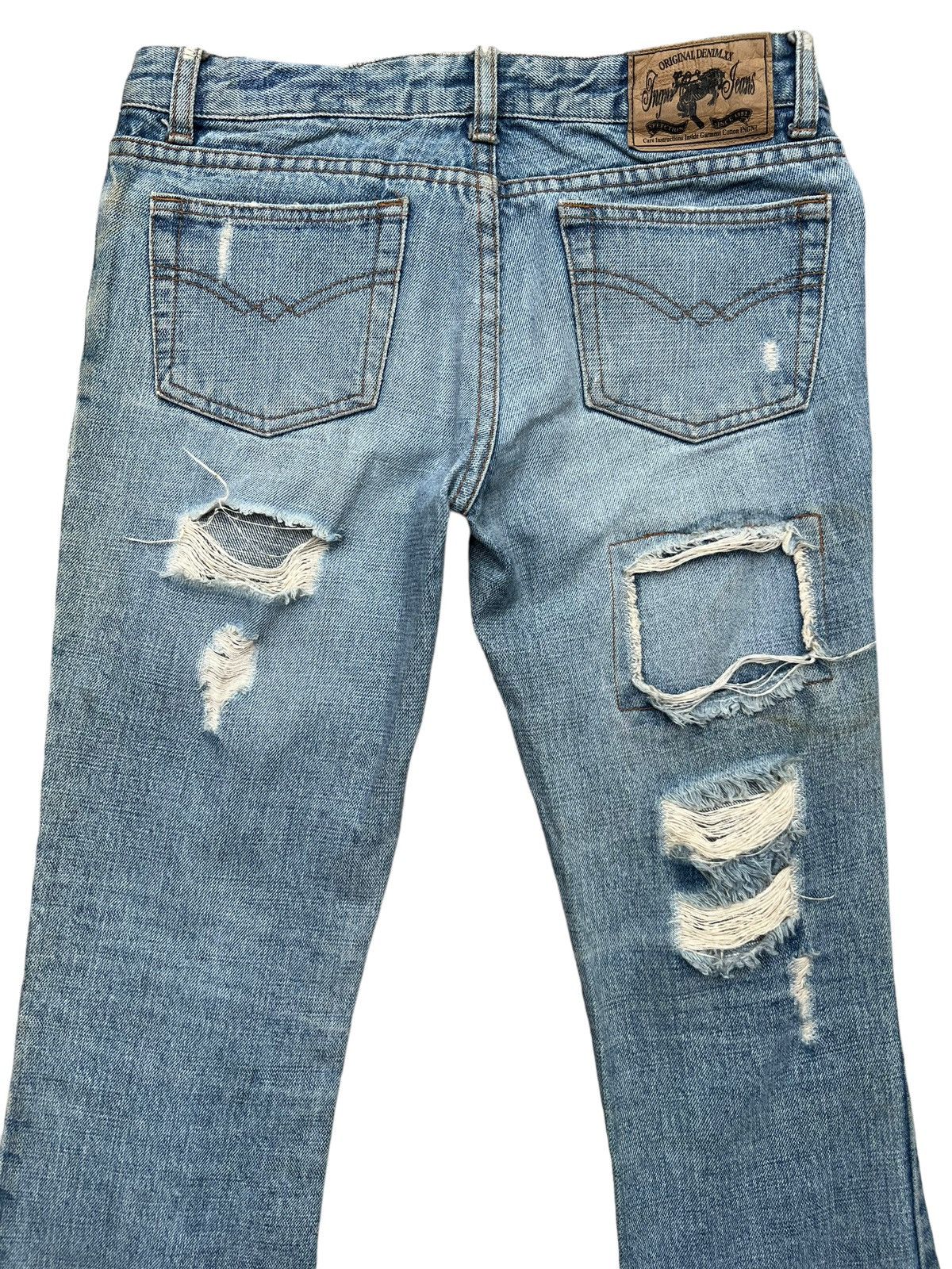 Japanese Brand Japanese Distressed Patchwork Lowrise Denim Jeans 29x34 Size US 29 - 6 Thumbnail