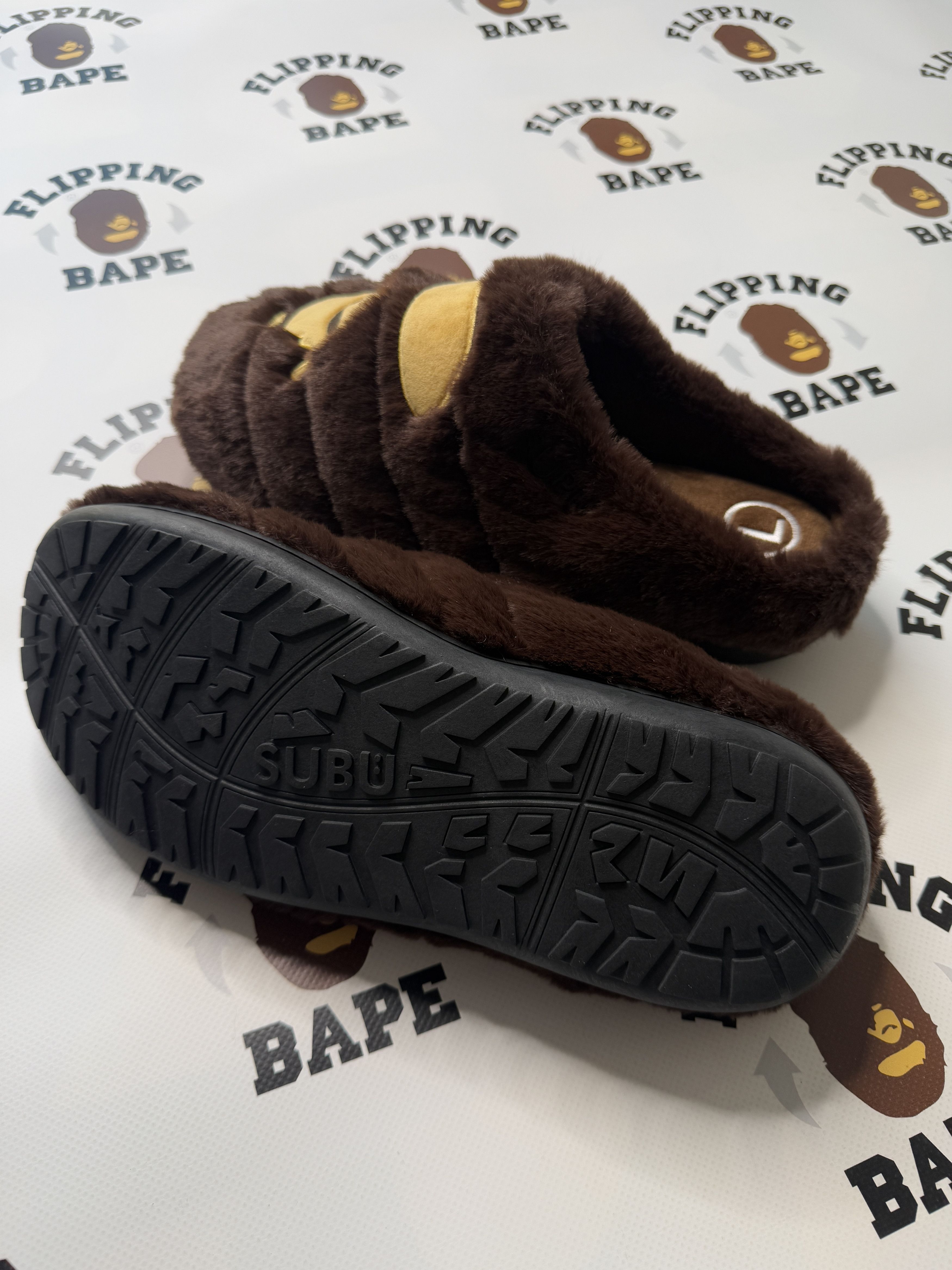 BAPE x SUBU APE HEAD PUFFER SANDALS