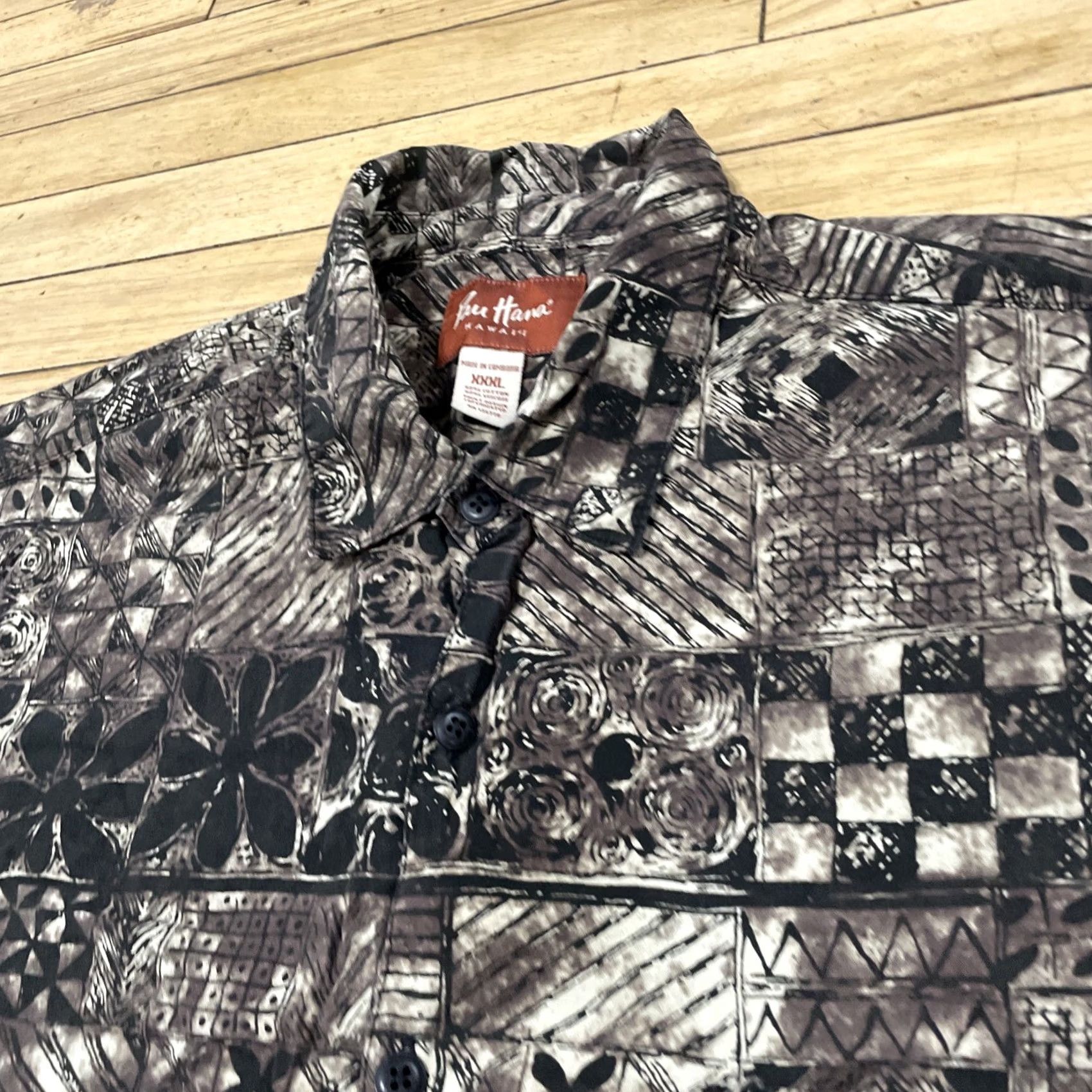 Vintage Pau Hana Hawaiian Shirt Men XXXL Brown Tribal Floral Plaid Camp Short Sleeve 3XL Size US XXL / EU 58 / 5 - 4 Thumbnail