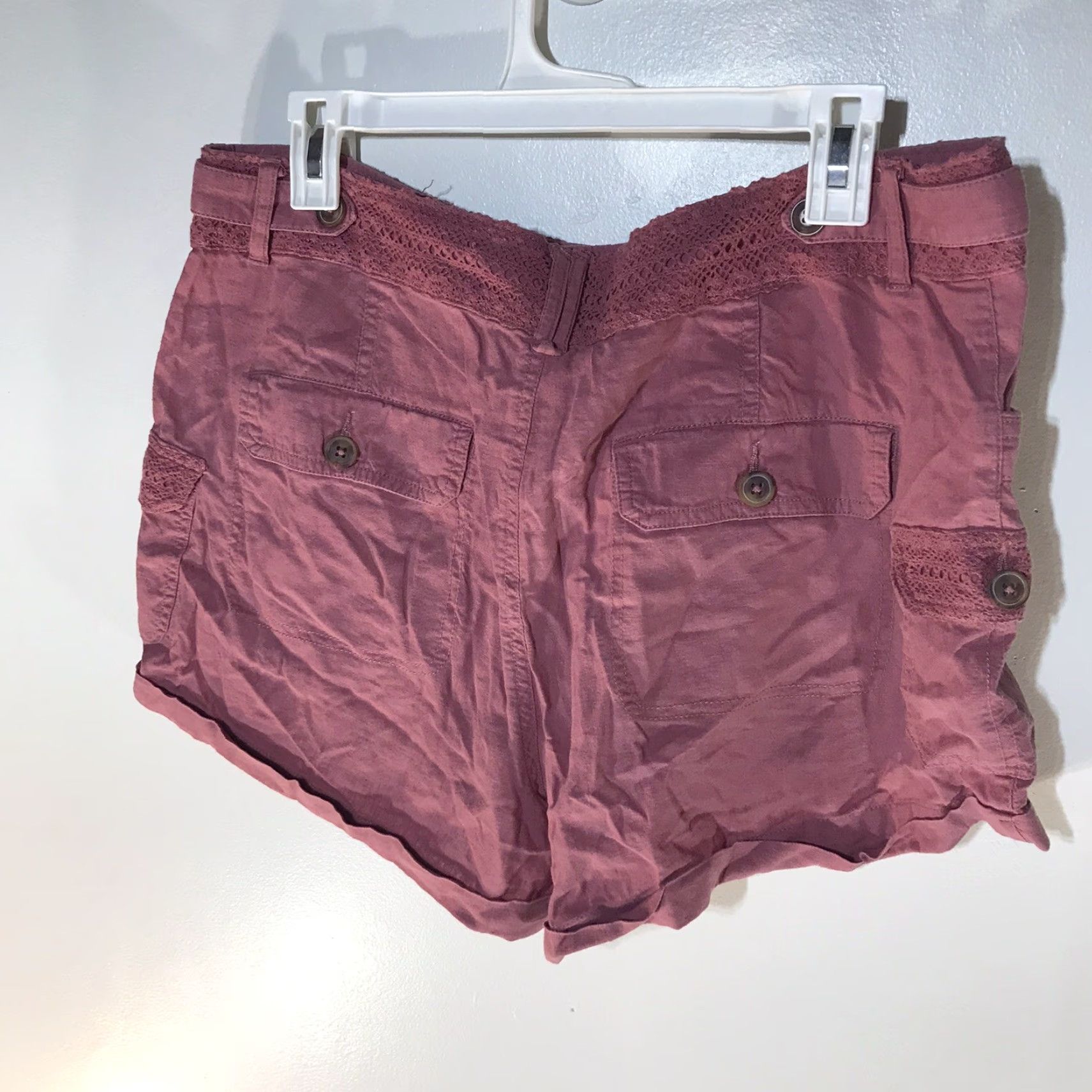 Vintage Maurines Pink Linen Rayon Shorts Womens Size 11/12 Casual Summer Boho Cuffed Pockets Size 32" / US 10 / IT 46 - 4 Thumbnail