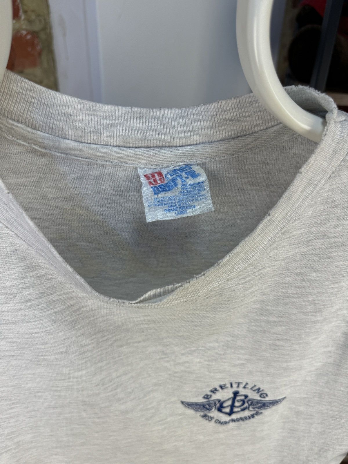 Breitling × Hanes × Vintage Breitling Swiss Chronographs Vintage Hanes T-Shirt Size US L / EU 52-54 / 3 - 16 Thumbnail