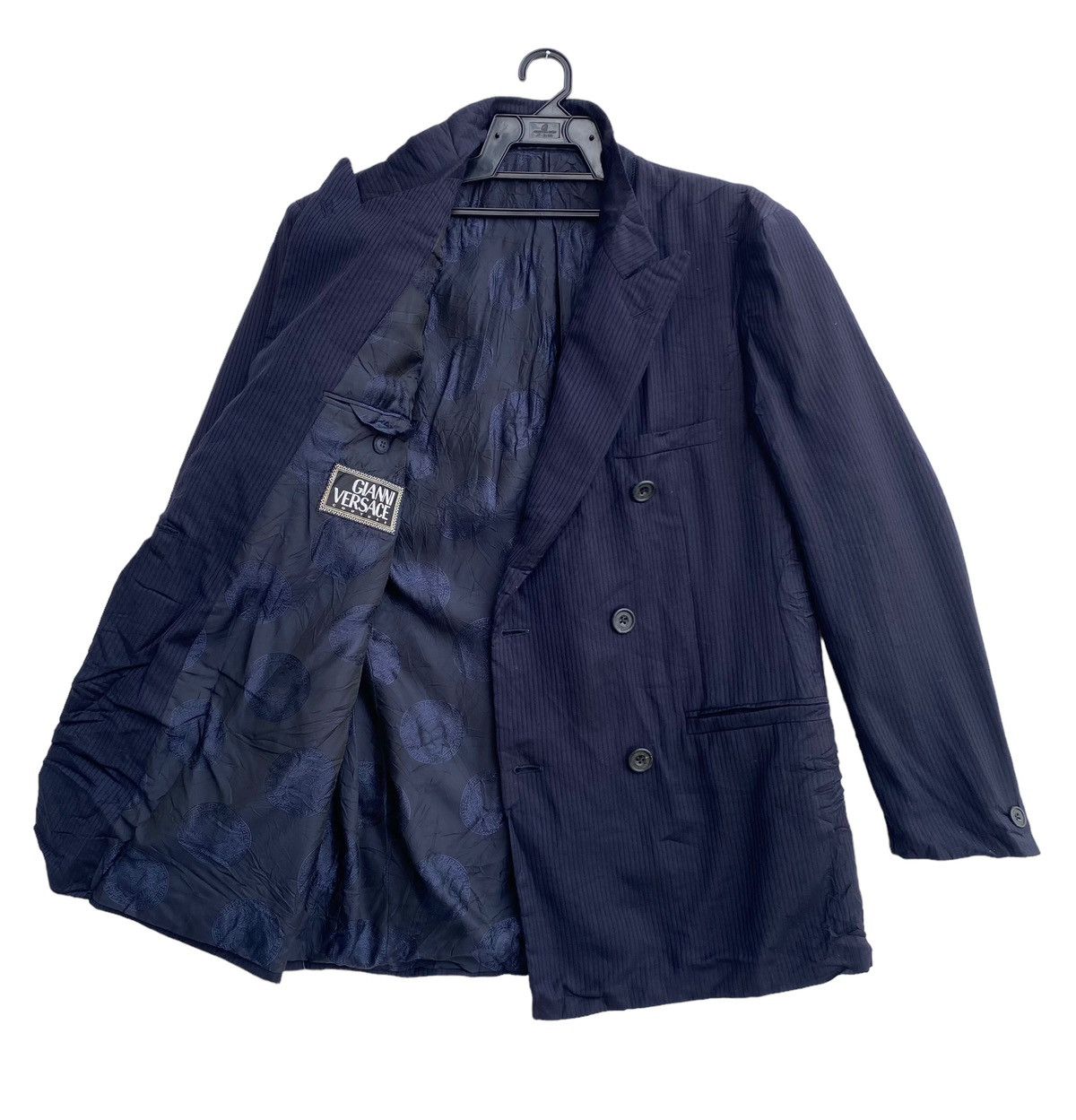 Versace Jeans Couture × Vintage Versace Jeans Couture medusa logo rayon lined wool blazer Size 50R - 3 Thumbnail