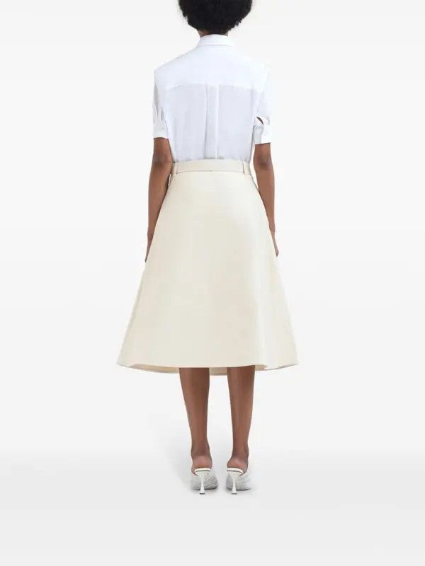 Marni o1w1db10326 Belted Midi Skirt in White Size 27" / US 4 / IT 40 - 4 Thumbnail