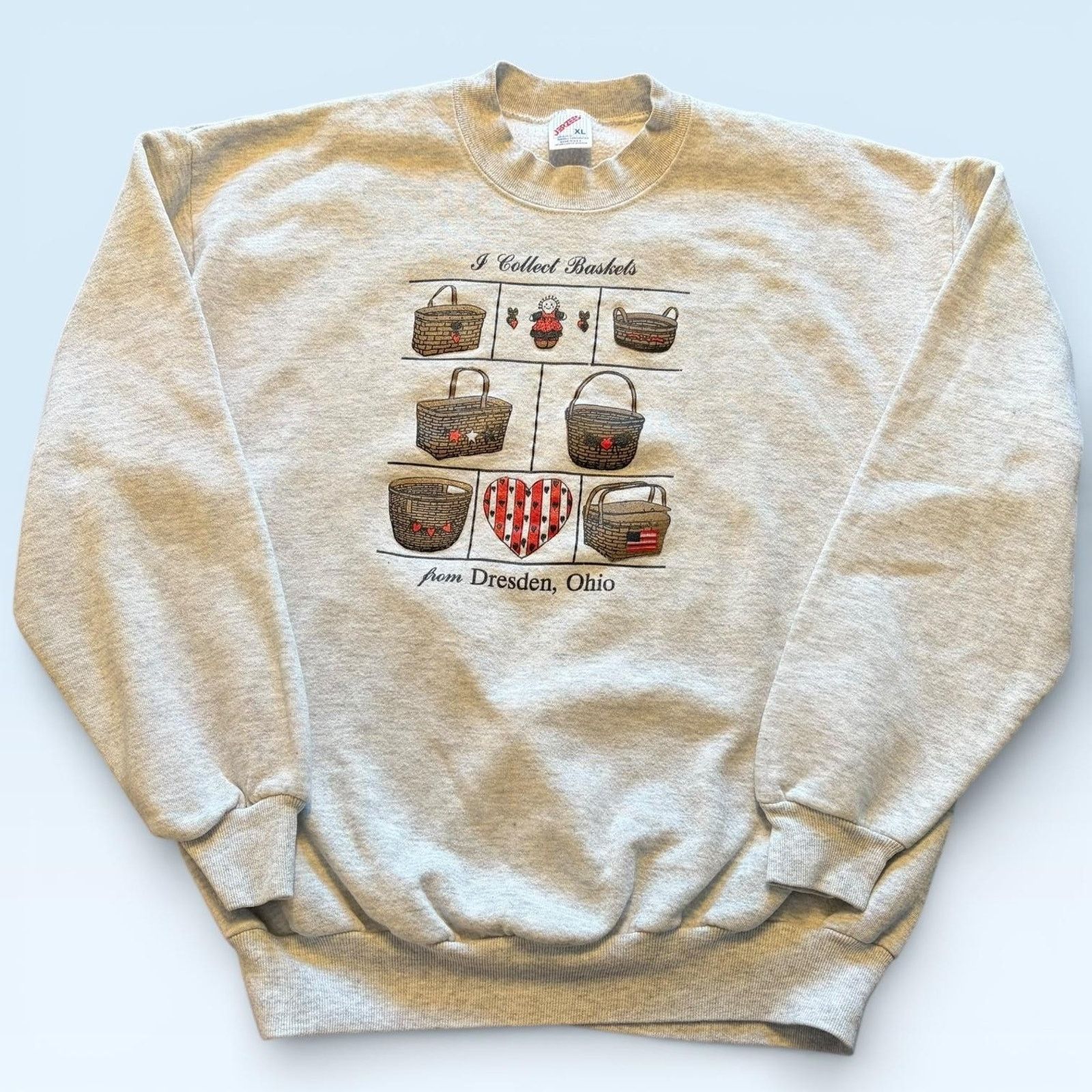 Jerzees Vtg Jerzees Sweatshirt XL I Collect Baskets Dresden Ohio USA Size US XL / EU 56 / 4 - 1 Thumbnail