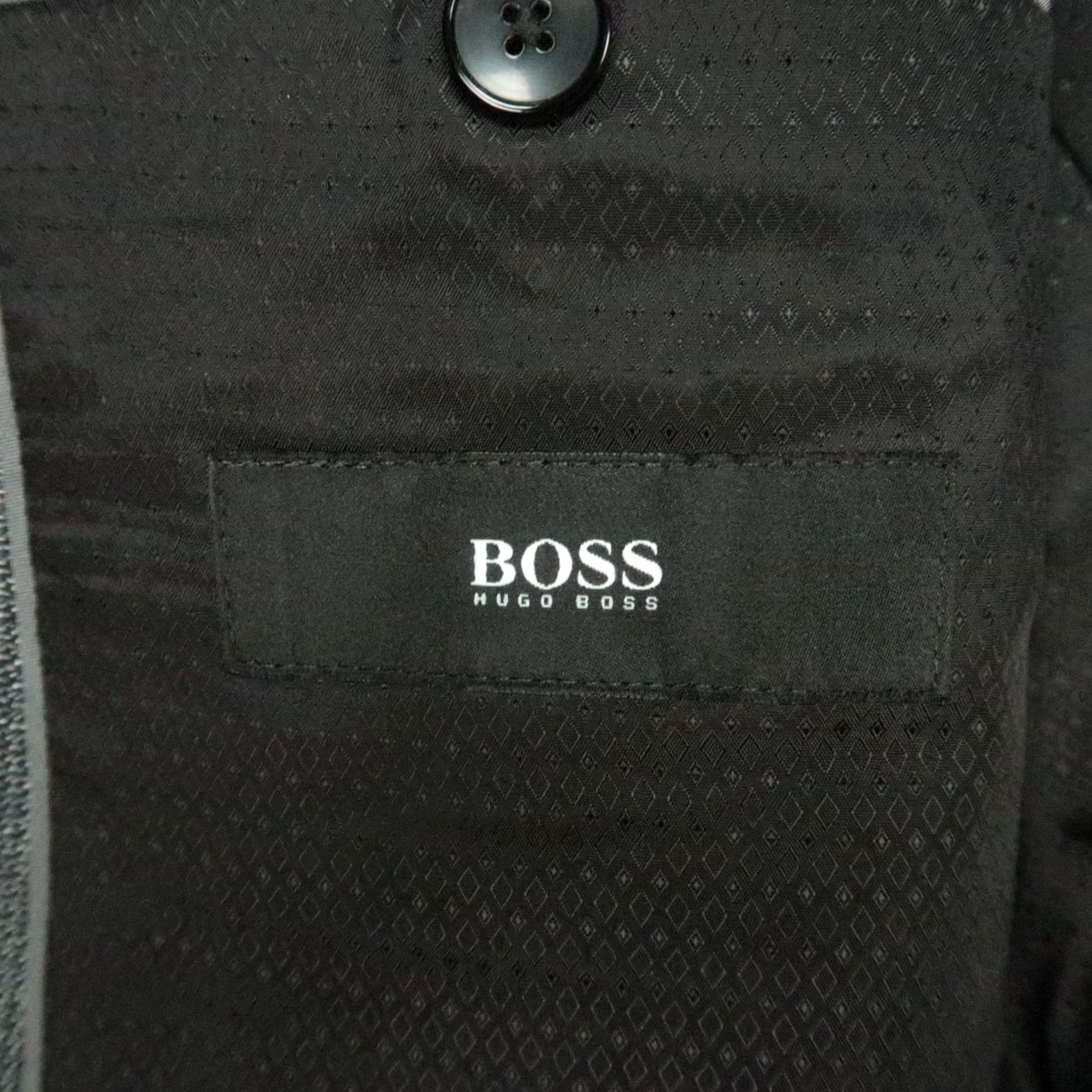 Hugo Boss HUGO BOSS Blazer Mens 48R Gray Linen Wool Lanificio Tesse Biella Wool-Linen Sport Coat 2 Piece Notch Lapel Double-Vented Regular Suit Jacket Size 48R - 3 Thumbnail