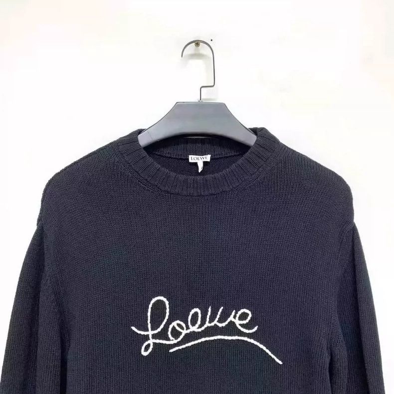 Loewe LOEWE Black logo simple knit sweater on chest Size US XS / EU 42 / 0 - 3 Thumbnail