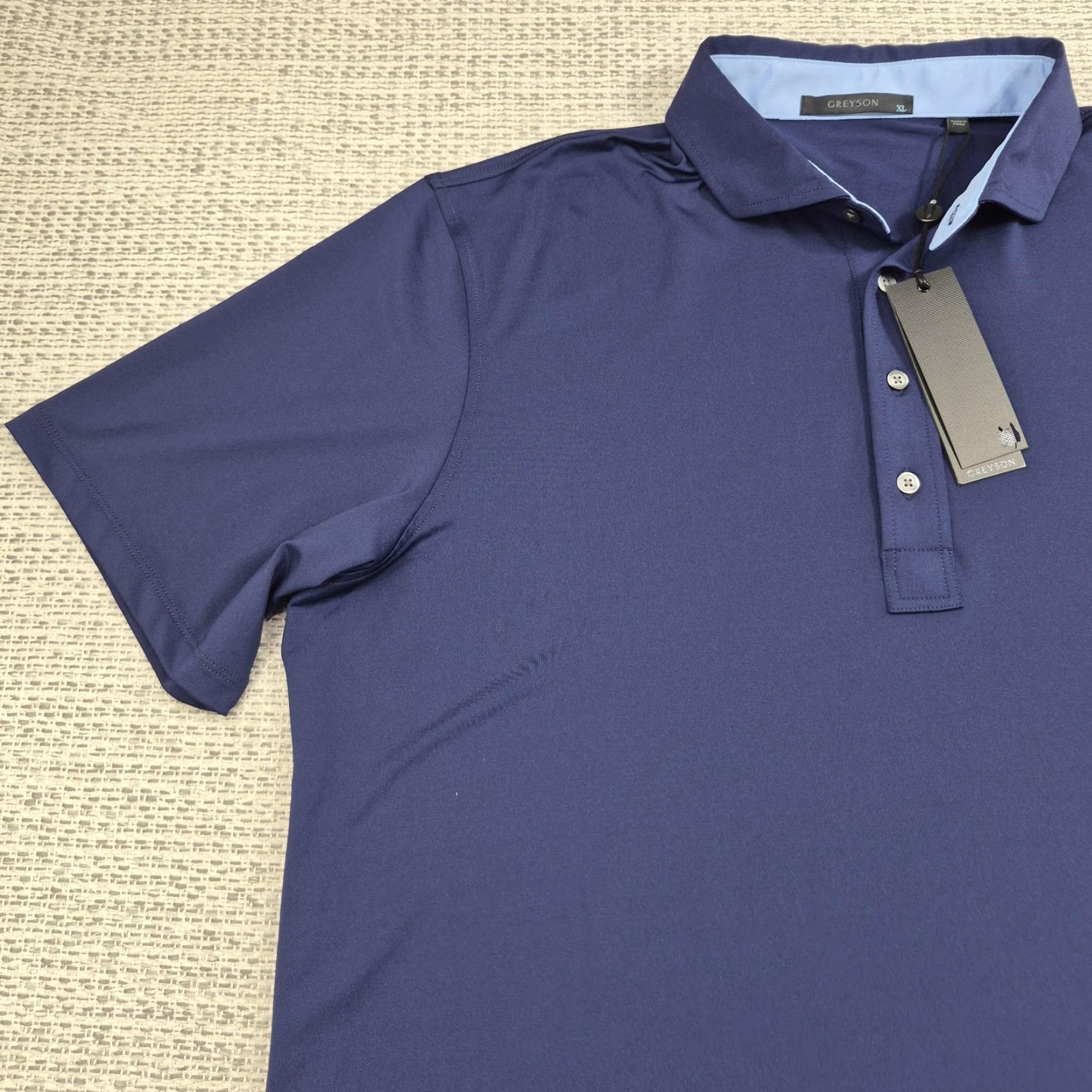 Vintage Greyson Tala Golf Polo Shirt Mens XL Blue Polo Short Sleeve Activewear Casual 7 abc Performance Stretch Tech Logo Embroidered Size US XL / EU 56 / 4 - 3 Thumbnail