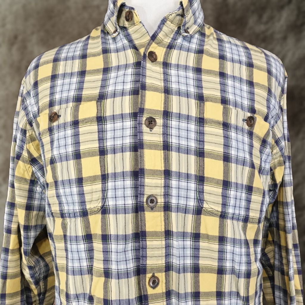CO VINTAGE Duluth Men's Button-Up Flannel Shirt Adult Large Yellow Plaid Work Casual Winter Size US L / EU 52-54 / 3 - 1 Thumbnail