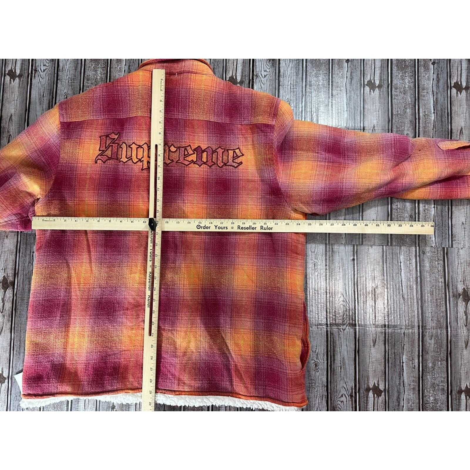 Supreme SUPREME 22AW Shearling Lined Flannel Shirt boa orange Sz XL |  Grailed