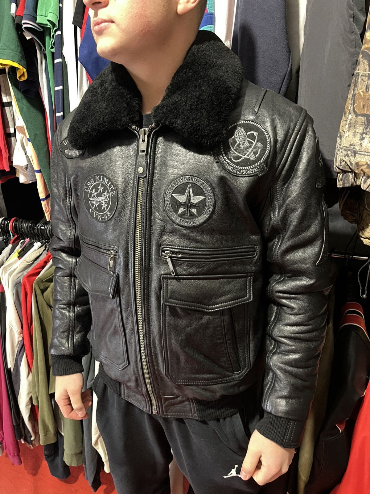 Vintage Vintage Leather Bomber Jacket Top Gan B3 Avirex Y2K Rare Size US M / EU 48-50 / 2 - 5 Thumbnail