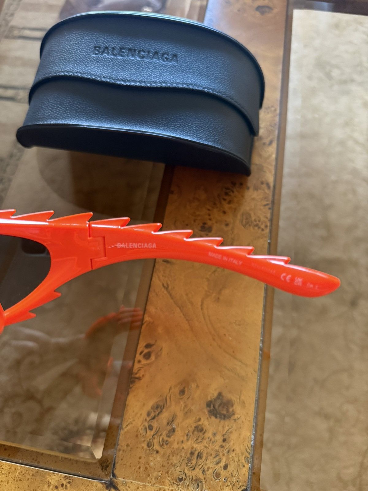Balenciaga Balenciaga Spike Rectangle Glasses Orange Size ONE SIZE - 5 Thumbnail