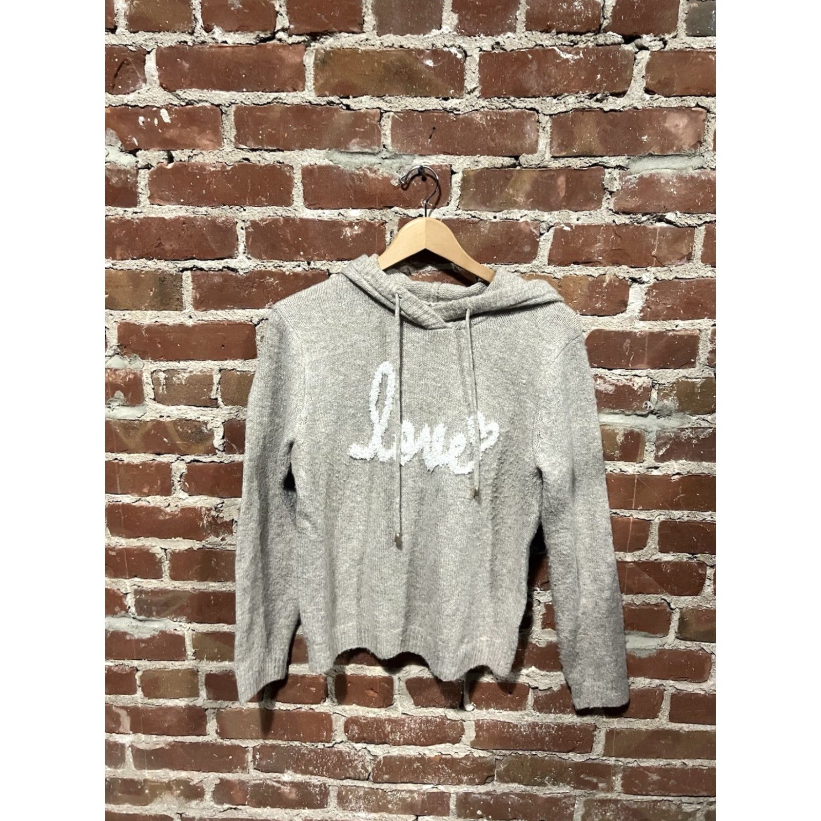 Vintage Cupcakes and Cashmere Ivory Pullover Hooded Sweater Size M Love Graphic Women's Size M / US 6-8 / IT 42-44 - 2 Thumbnail