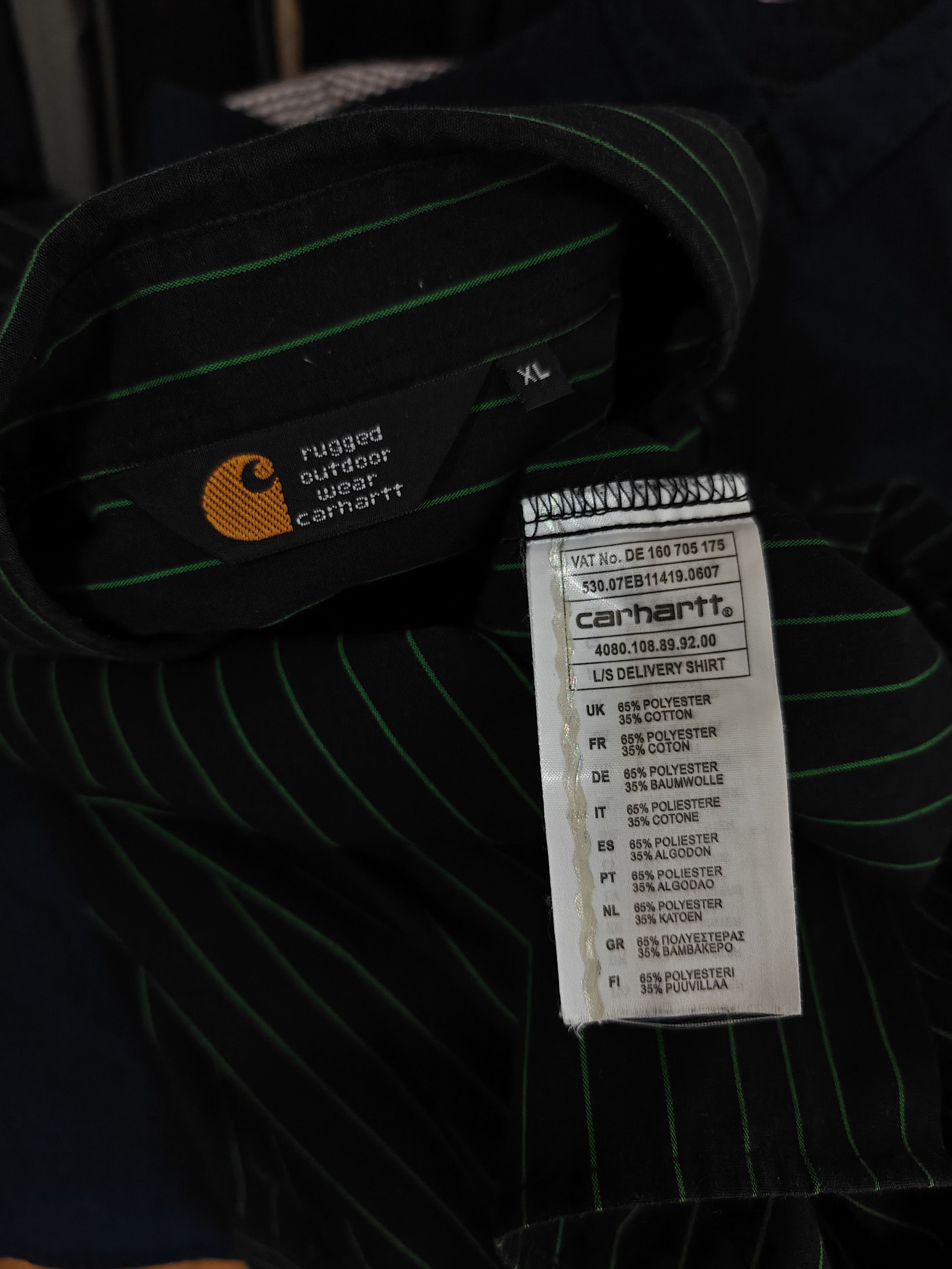 Carhartt Carhartt Delivery Shirt Striped Black size XL Size US XL / EU 56 / 4 - 9 Thumbnail