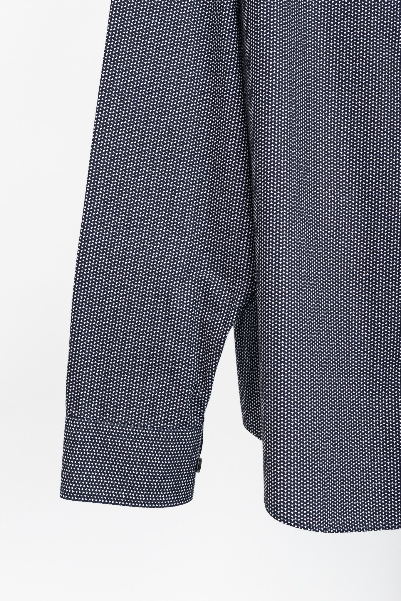 Armani Collezioni Armani Collezioni Navy Triangle-Print Cotton Button-Up Shirt Size US XXL / EU 58 / 5 - 6 Thumbnail
