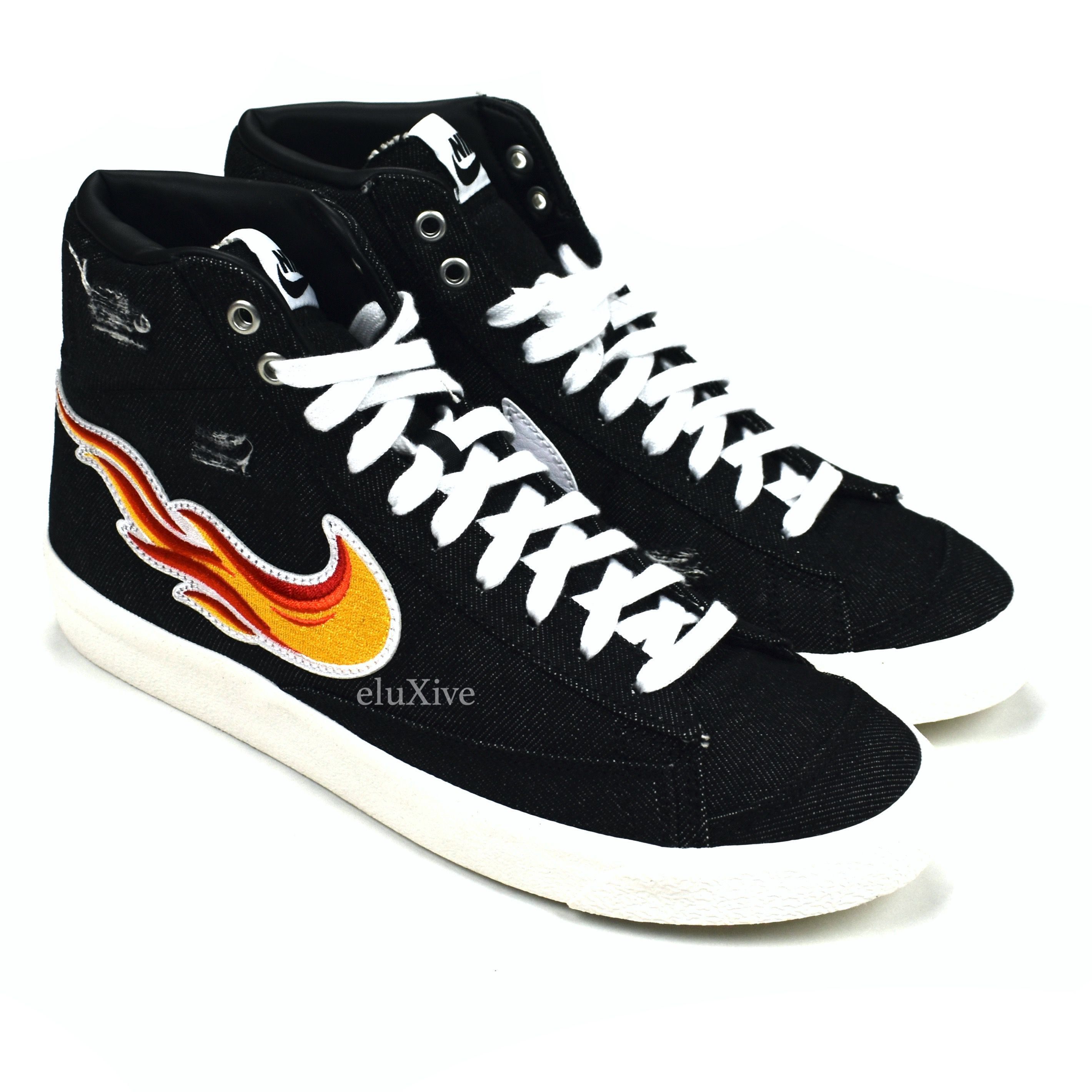 Nike Nike Blazer Mid '77 VNTG Black Denim Flame Cleveland Rocks Size US 9 / EU 42 - 1 Preview