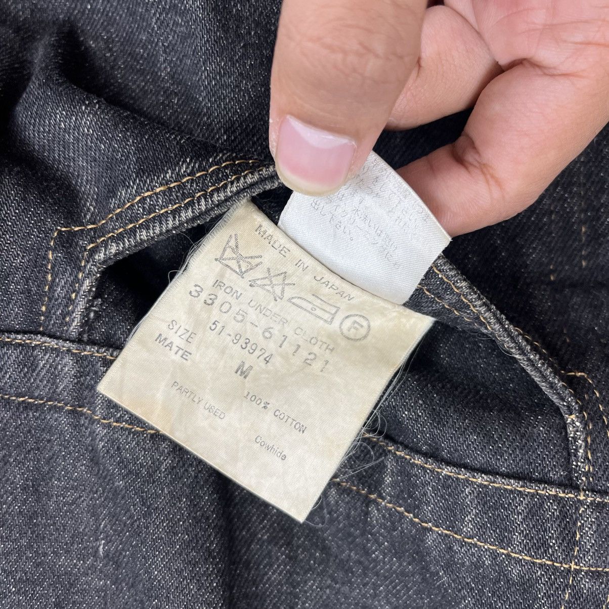 1999s Vintage Lautremont Men Embroidery Leather Denim Jacket