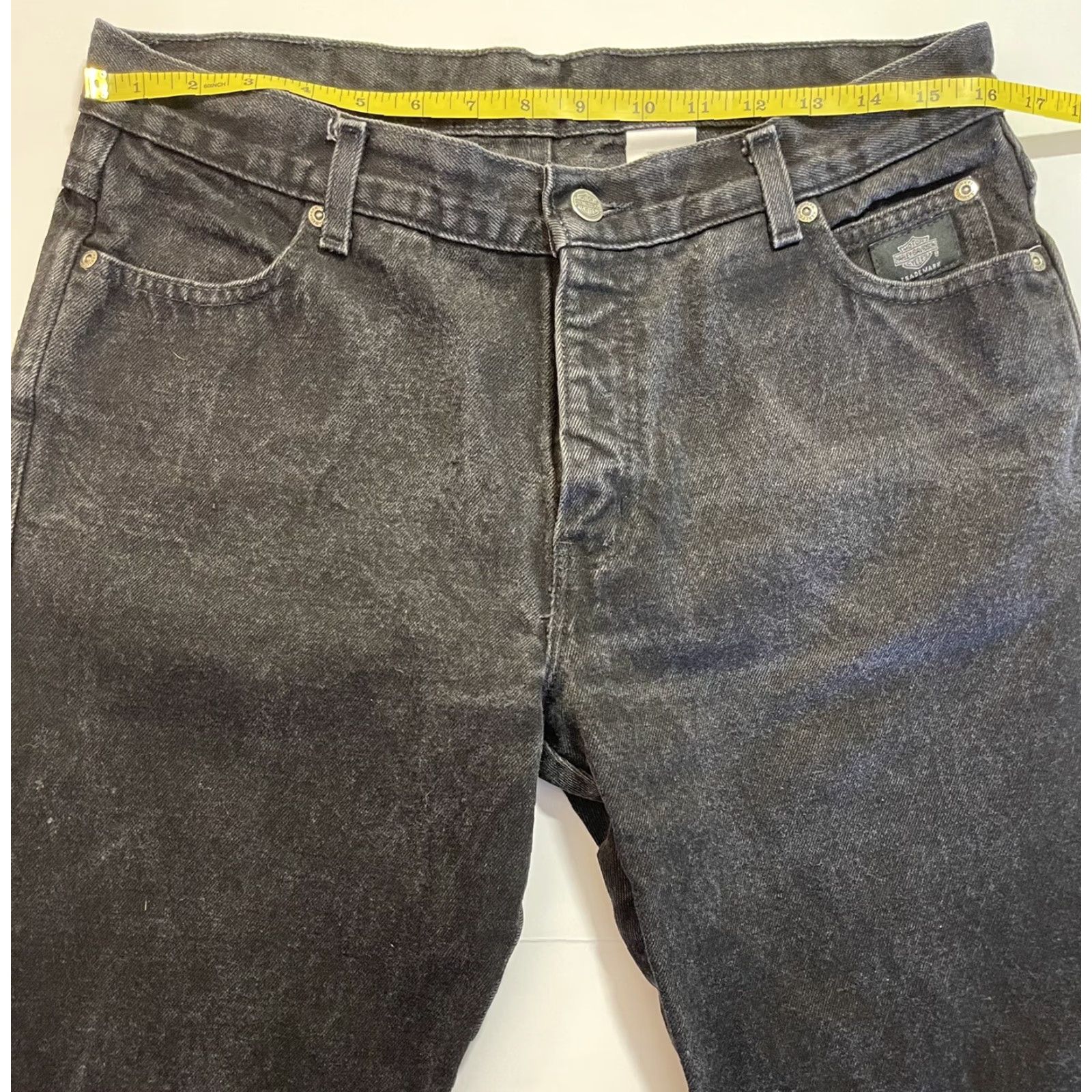 Harley Davidson VINTAGE Harley-Davidson Womens Black Denim Bootcut Jeans Size 12 Motorcycle Size 34" / US 12 / IT 48 - 5 Thumbnail
