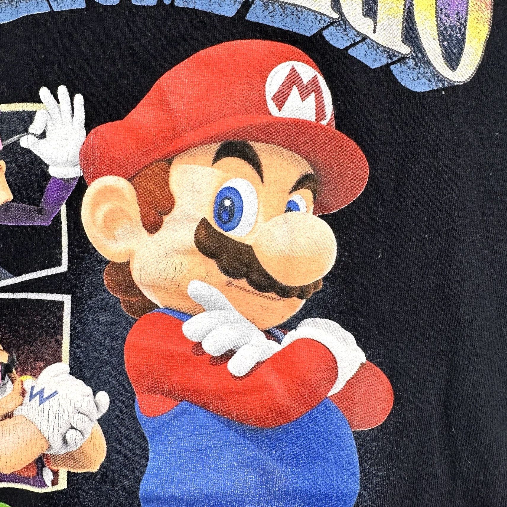 Nintendo Super Mario T-Shirt Black Crew Neck Graphic Print Short Sleeve Boxy Fit Men’s Medium Wario Waluigi Luigi Size US M / EU 48-50 / 2 - 4 Thumbnail