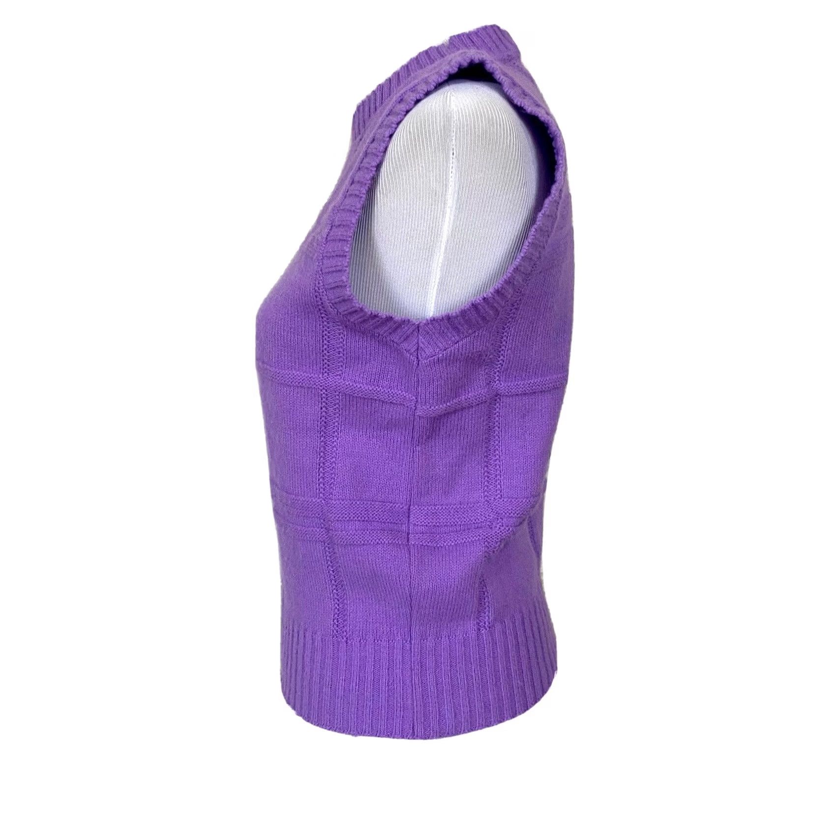 Vintage VINTAGE Andrea Lauren Sleeveless Sweater Pullover Purple Women’s Medium Shirt Size M / US 6-8 / IT 42-44 - 4 Thumbnail