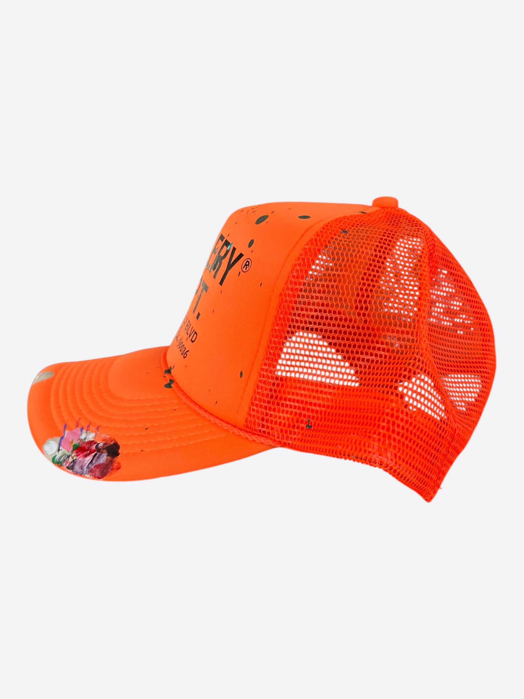 Gallery Dept. Gallery Dept Orange & Black Workshop Logo Trucker Hat Size ONE SIZE - 4 Thumbnail