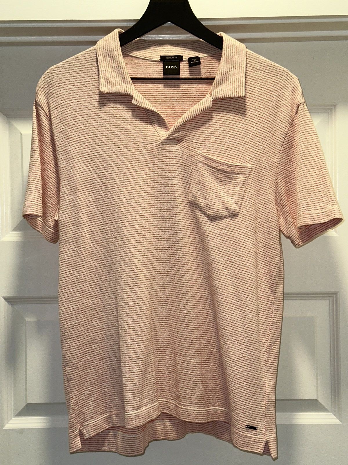 Hugo Boss Hugo Boss Textured Knit Polo Shirt Stripes Size US M / EU 48-50 / 2 - 1 Thumbnail