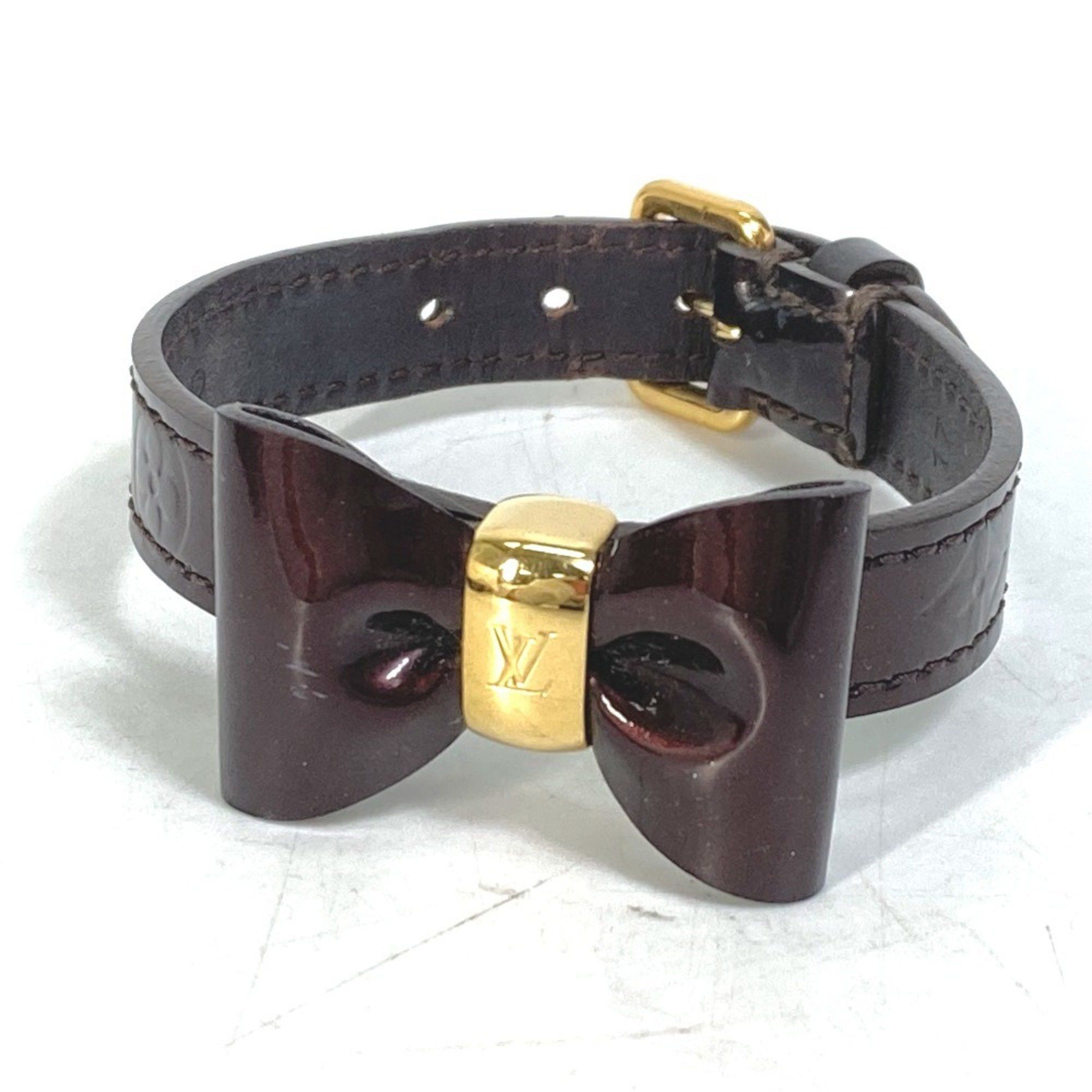 LOUIS VUITTON M6617F Monogram Vernis Favorite Ribbon Bracelet Women's Amaranth Purple