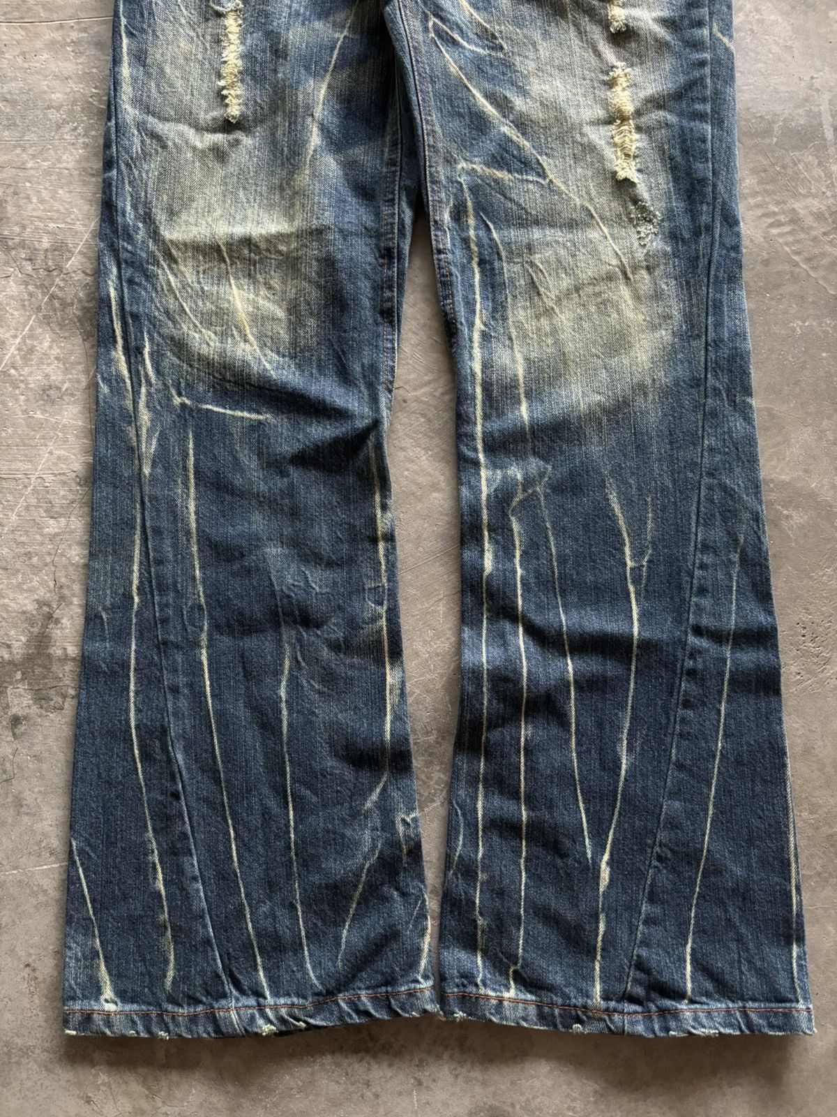 Tornado Mart NYLAUS flare distressed rusty mud wash mudmax style japanese Size US 31 - 11 Thumbnail
