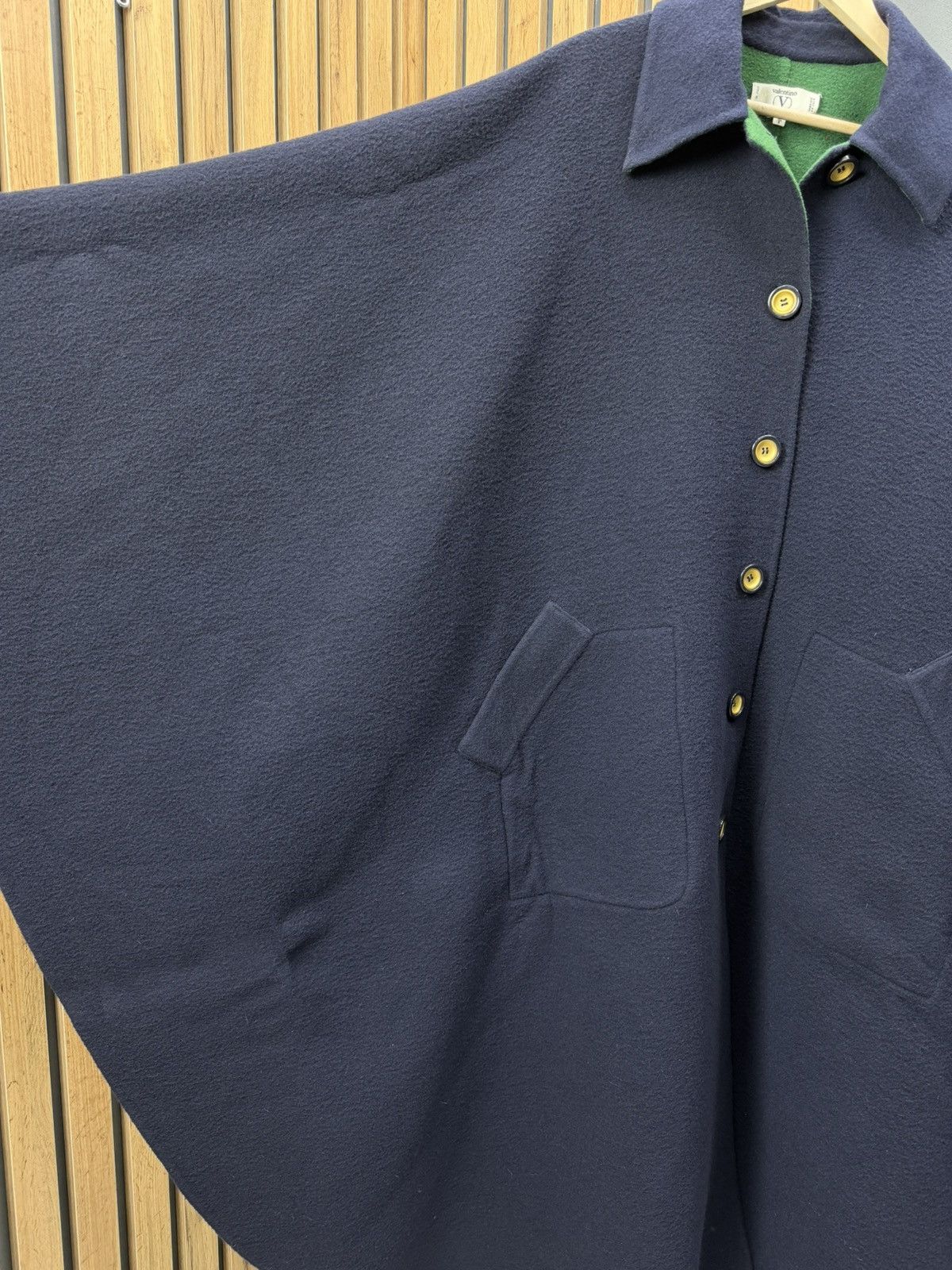 Valentino Valentino Miss V Wool Cape Coat Navy Size 42 Size M / US 6-8 / IT 42-44 - 8 Thumbnail