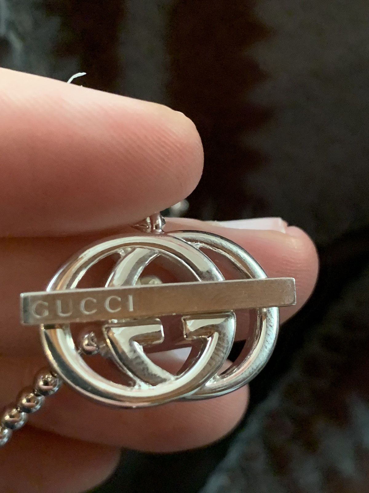 Gucci *RARE* Gucci .925 Sterling Silver Interlocking Logo Necklace Size ONE SIZE - 3 Thumbnail