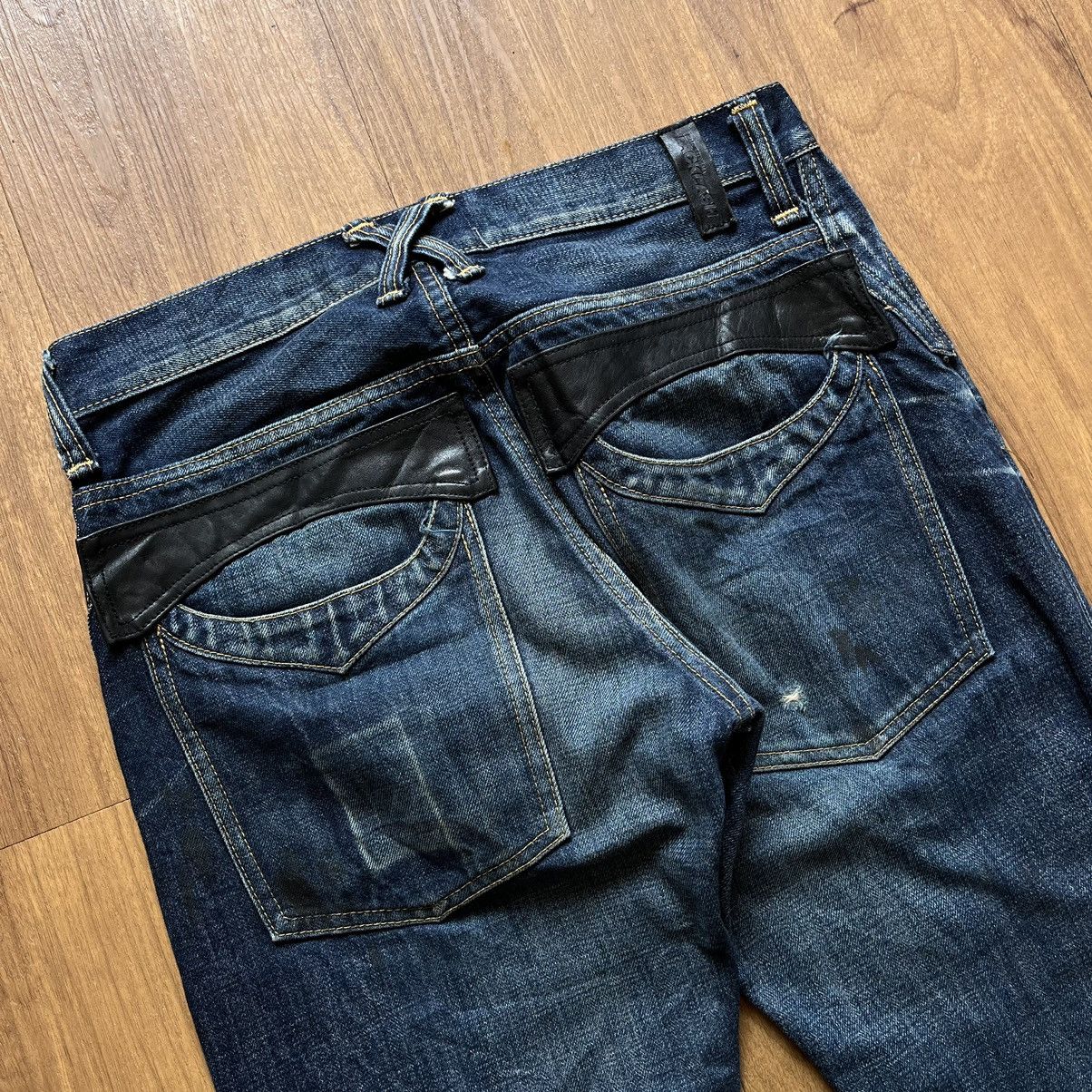 If Six Was Nine × Isamu Katayama Backlash × Le Grande Bleu (L.G.B.) Isamu Katayama Backlash Ripped Selvedge Bootcut Denim Pants Size US 32 / EU 48 - 4 Thumbnail