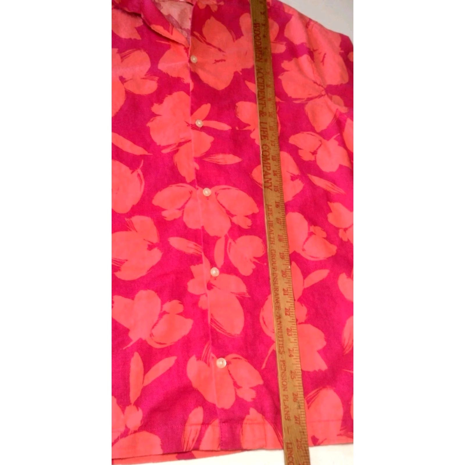 Gap VINTAGE Gap Linen Blend Shirt Men Large Pink Salmon Tropical Floral Beach Surf Vacation Casual Mens Size US L / EU 52-54 / 3 - 7 Thumbnail