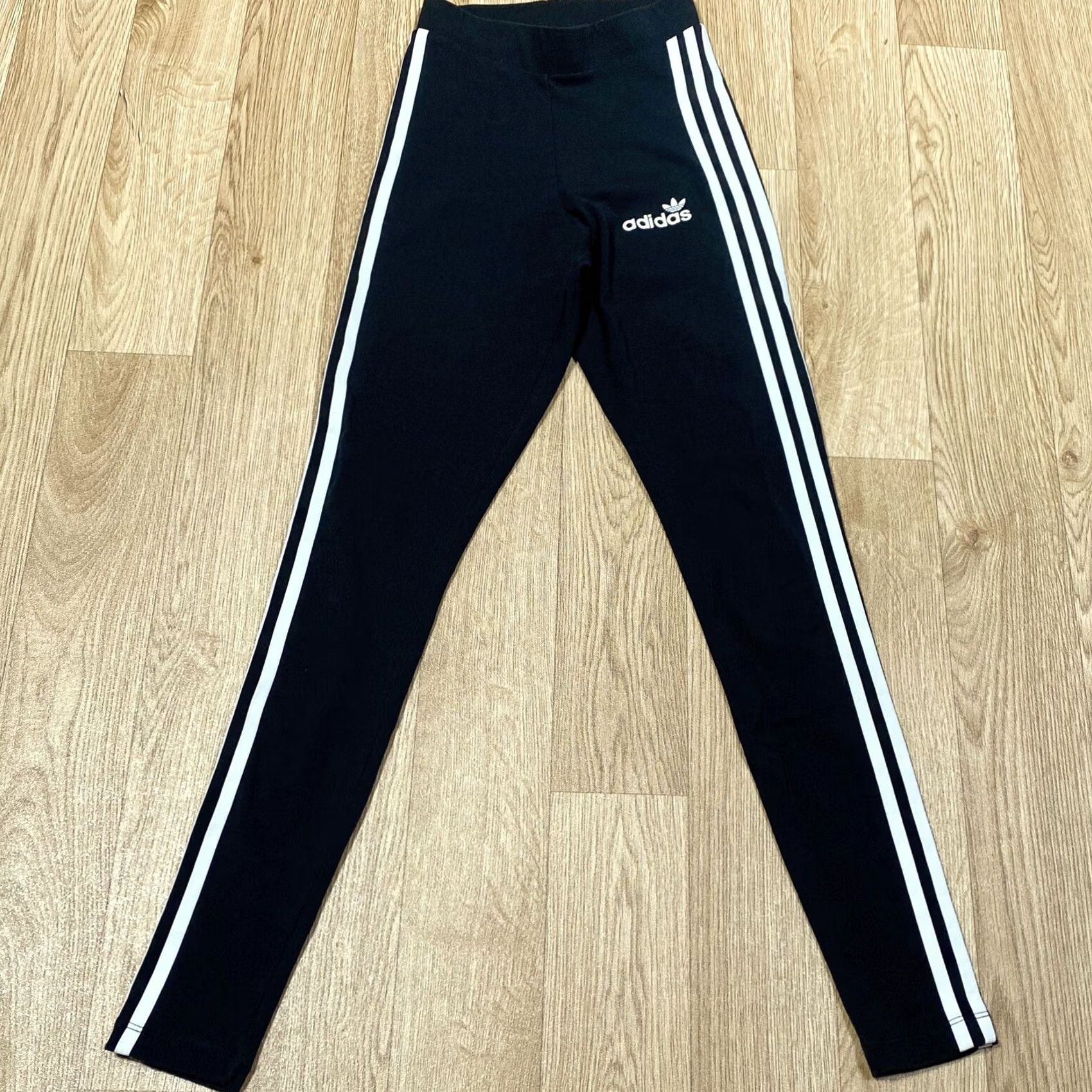 Adidas Adidas Leggings Originals 3 Stripe Legging Black & White UK 4 Women’s Gym Sports Size 27" / US 4 / IT 40 - 3 Thumbnail