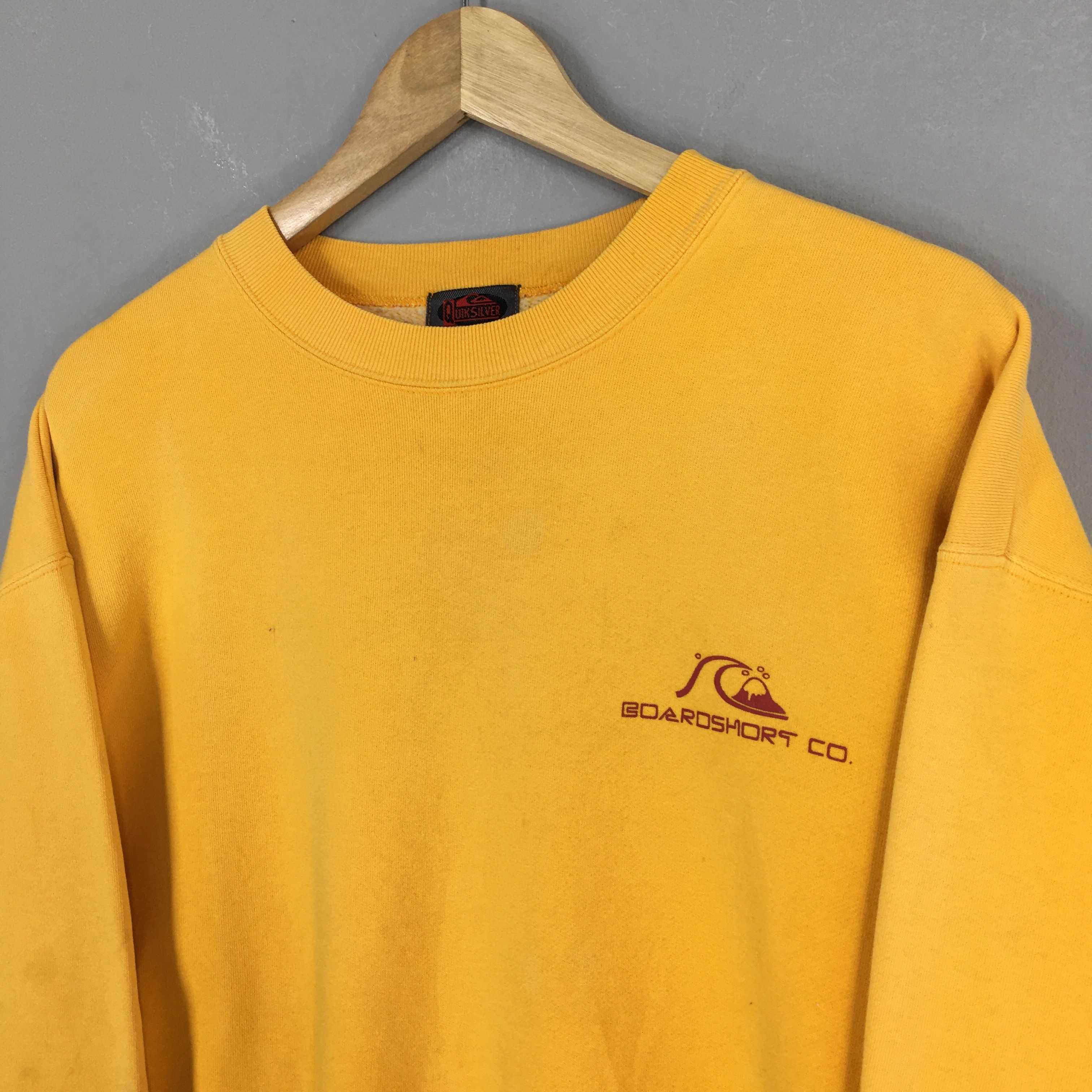 Gotcha × Quiksilver Vintage 90s Quiksilver Surf Yellow Sweatshirt Large Size US L / EU 52-54 / 3 - 5 Thumbnail