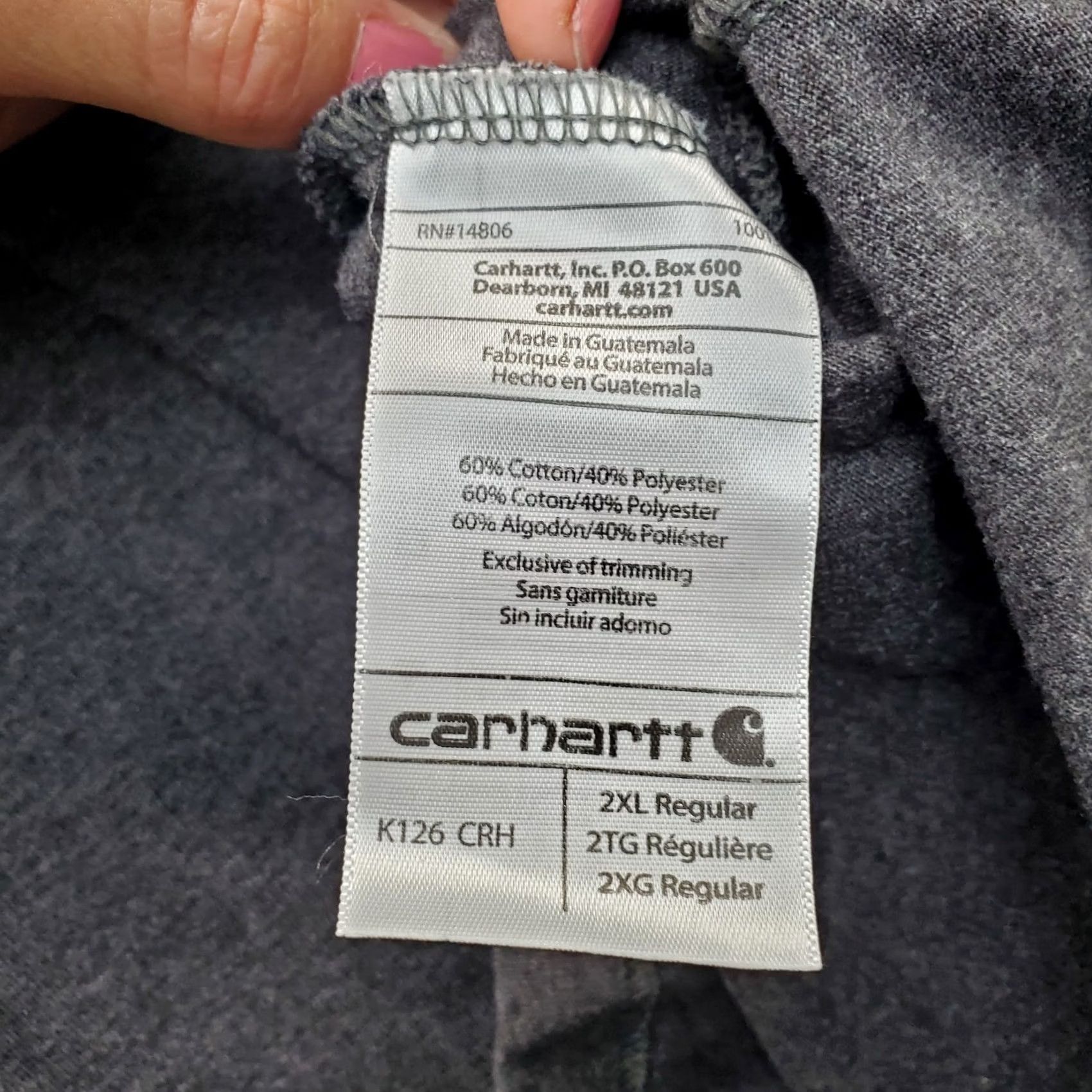 Carhartt Carhartt Mens Shirt 2XL Gray Original Fit Chest Pocket Raglan Sleeve Pullover Shirt Size US XXL / EU 58 / 5 - 6 Thumbnail