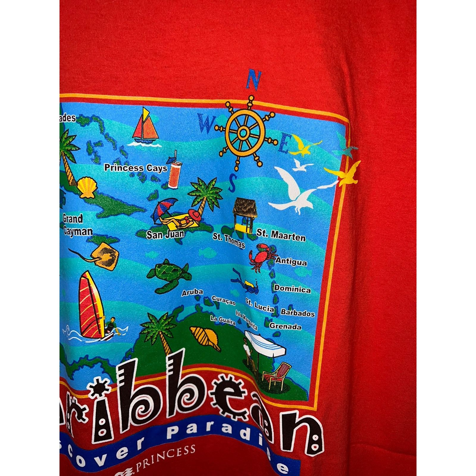 Vintage Vintage Princess Cruise Shirt Caribbean Graphic Tee 90s VTG Size US L / EU 52-54 / 3 - 3 Thumbnail