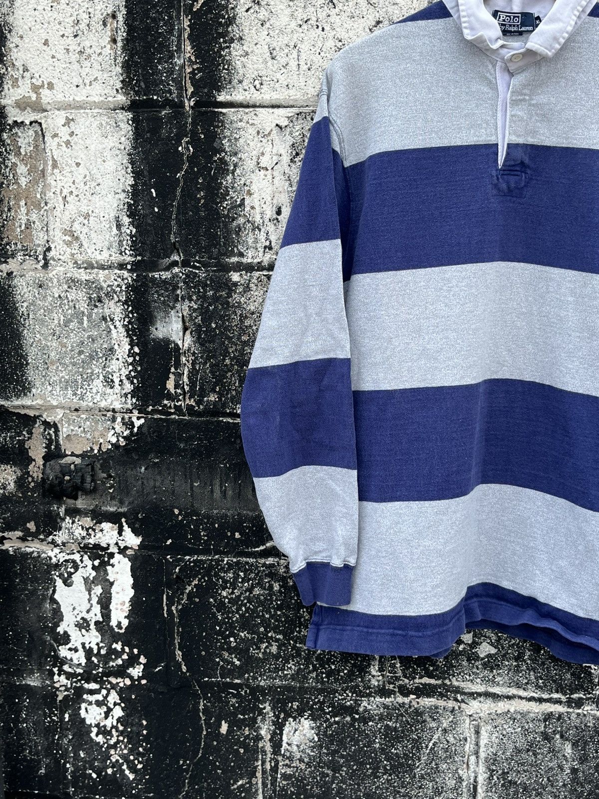 Vintage Polo Ralph Lauren vintage striped rugby shirt preppy hype Size US XL / EU 56 / 4 - 4 Thumbnail