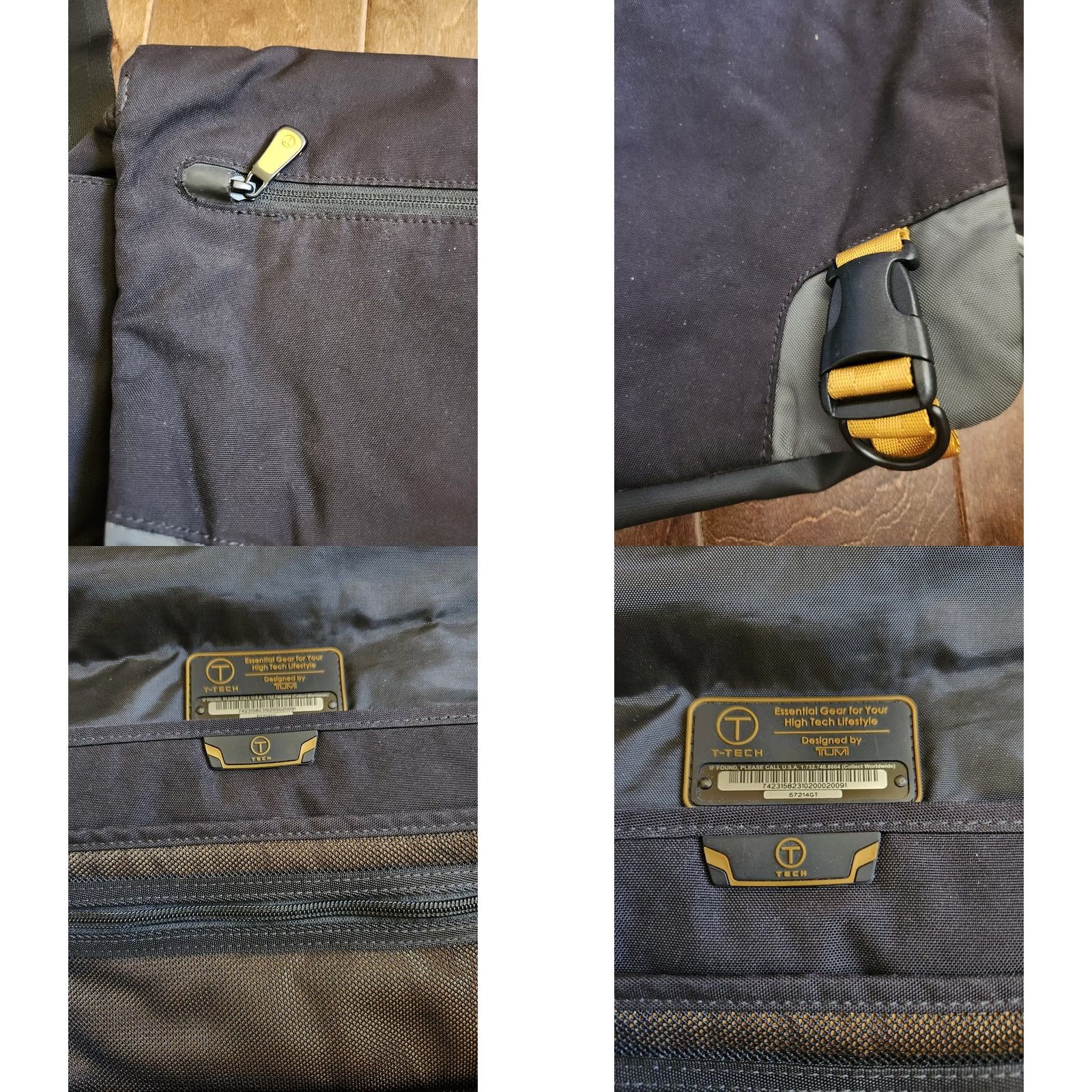 Tumi Tumi T-Tech Spell Out Crossbody Messenger Bag Briefcase Travel Bag Medium Black Mens Size ONE SIZE - 8 Thumbnail