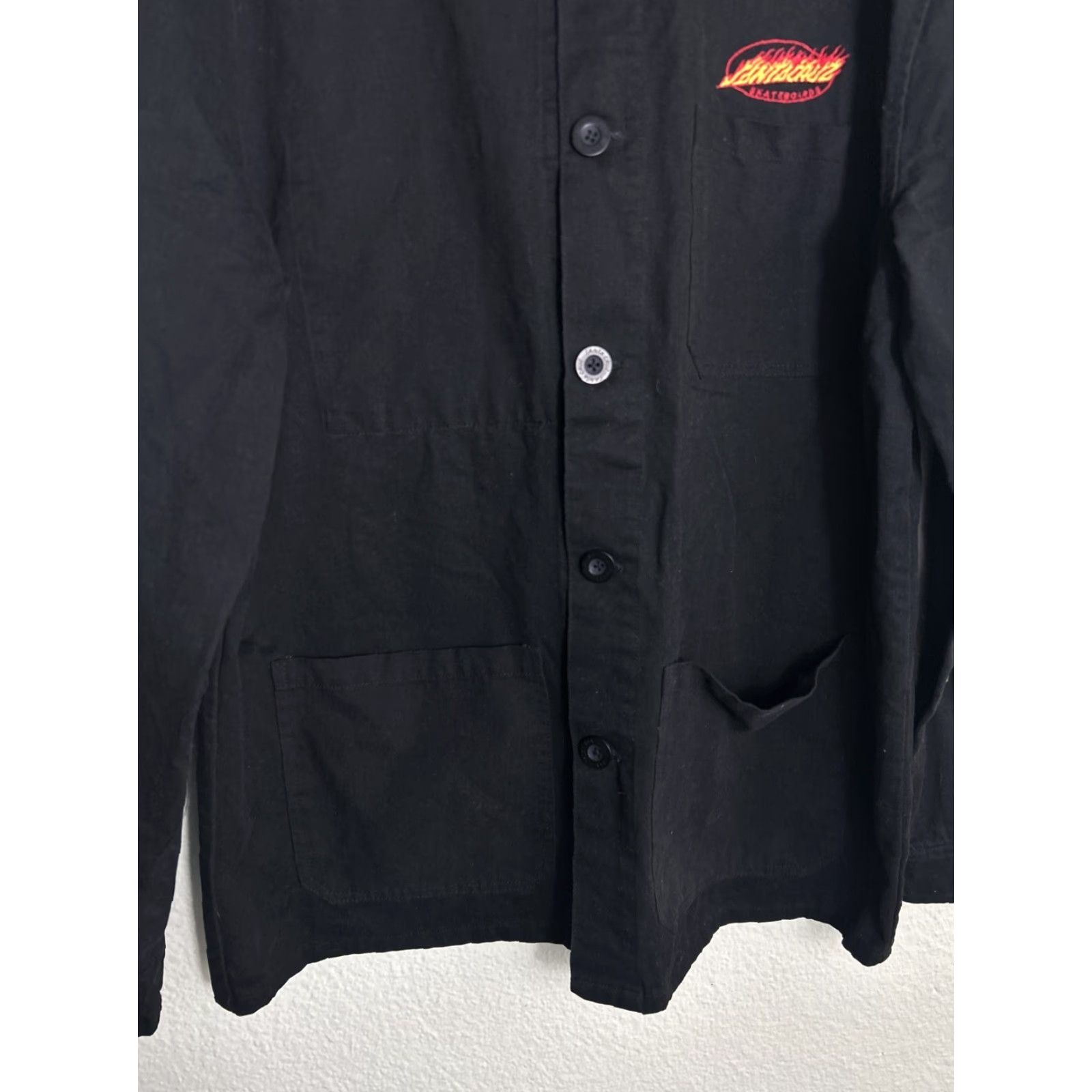 Vintage VINTAGE Santa Cruz Skateboards Mens Medium Long Sleeve Button-Up Shirt Chore Shirt Black Size US M / EU 48-50 / 2 - 5 Thumbnail