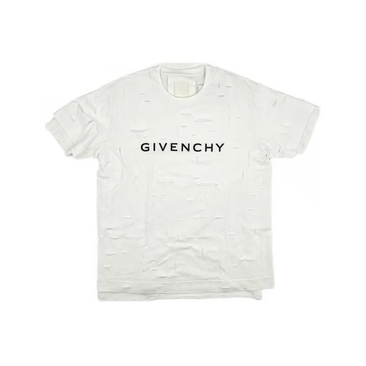 Givenchy Givenchy Givenchy Distressed Logo TShirt for Men -2507 Size US XL / EU 56 / 4 - 2 Thumbnail