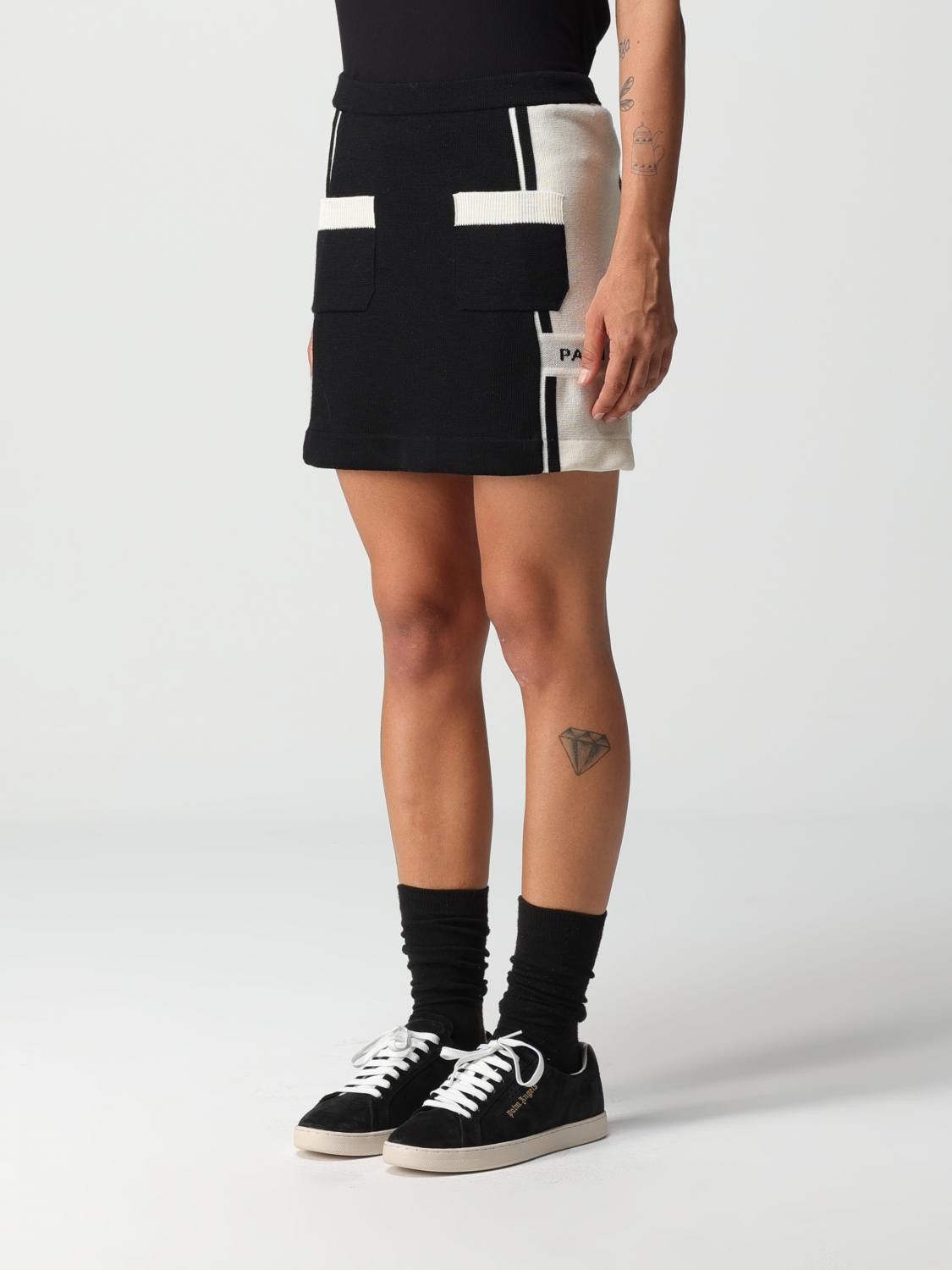 Palm Angels o1y1125 Mini Skirt in Black/White Size 26" / US 2 / IT 38 - 4 Thumbnail