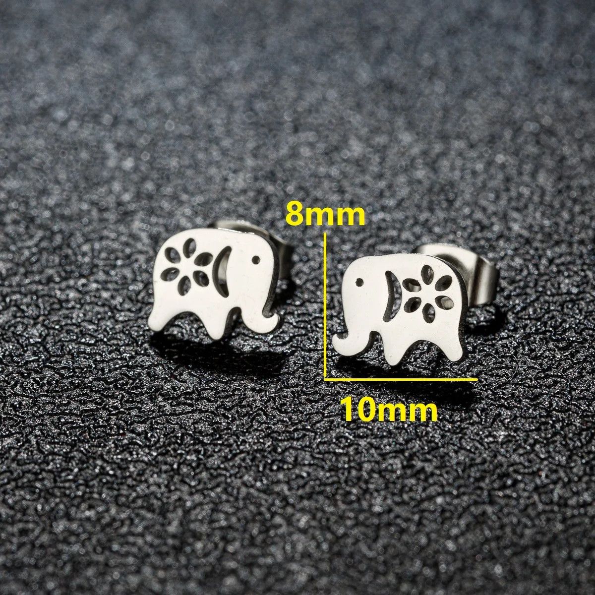 Jewelry Cartoon Elephant Stud Earrings Charm Earring Gift Size ONE SIZE - 2 Thumbnail