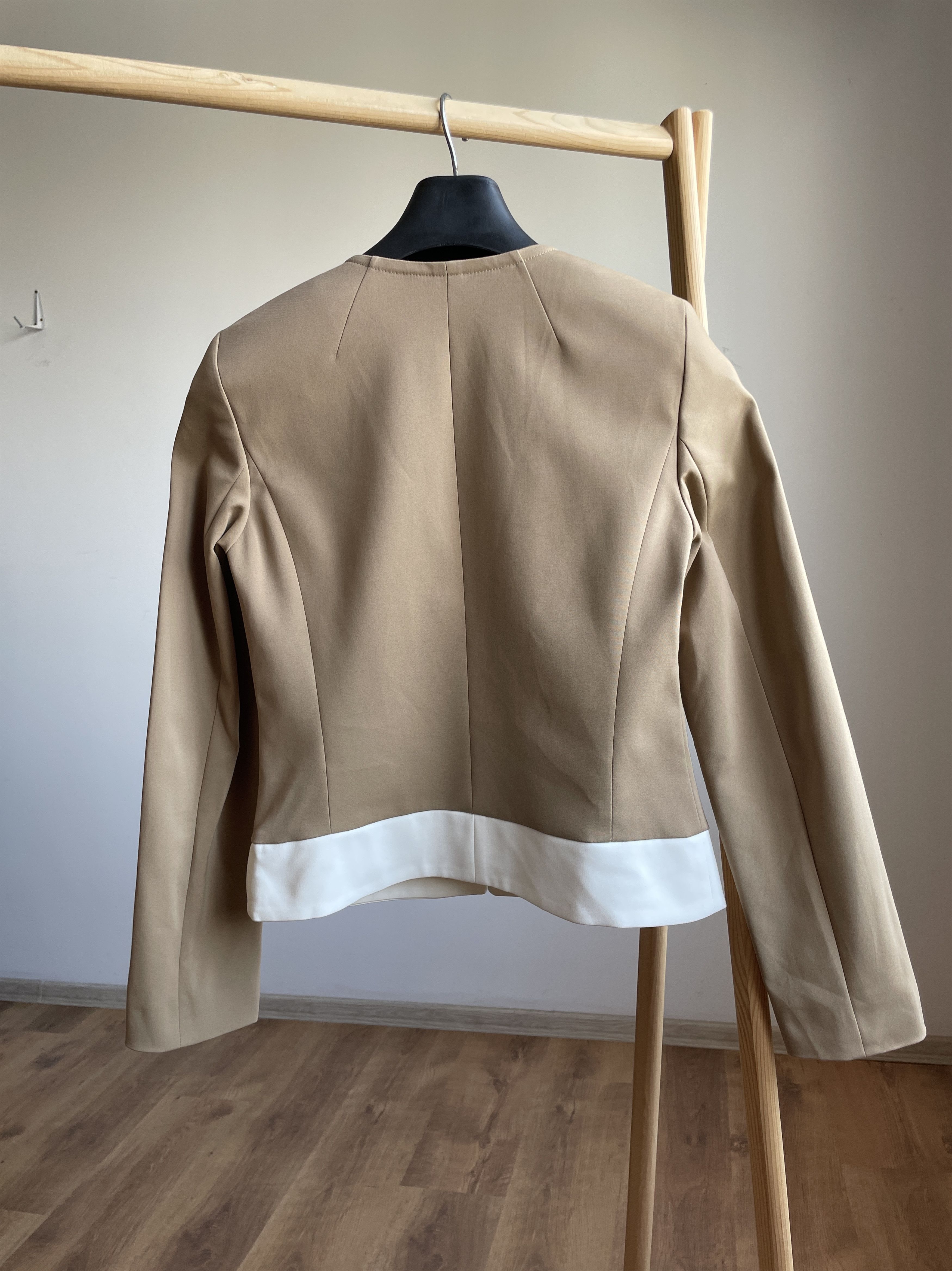 MAX&Co. Max & Co. Max Mara Womens Collarless Cotton Blend Blazer Size XS / US 0-2 / IT 36-38 - 2 Thumbnail