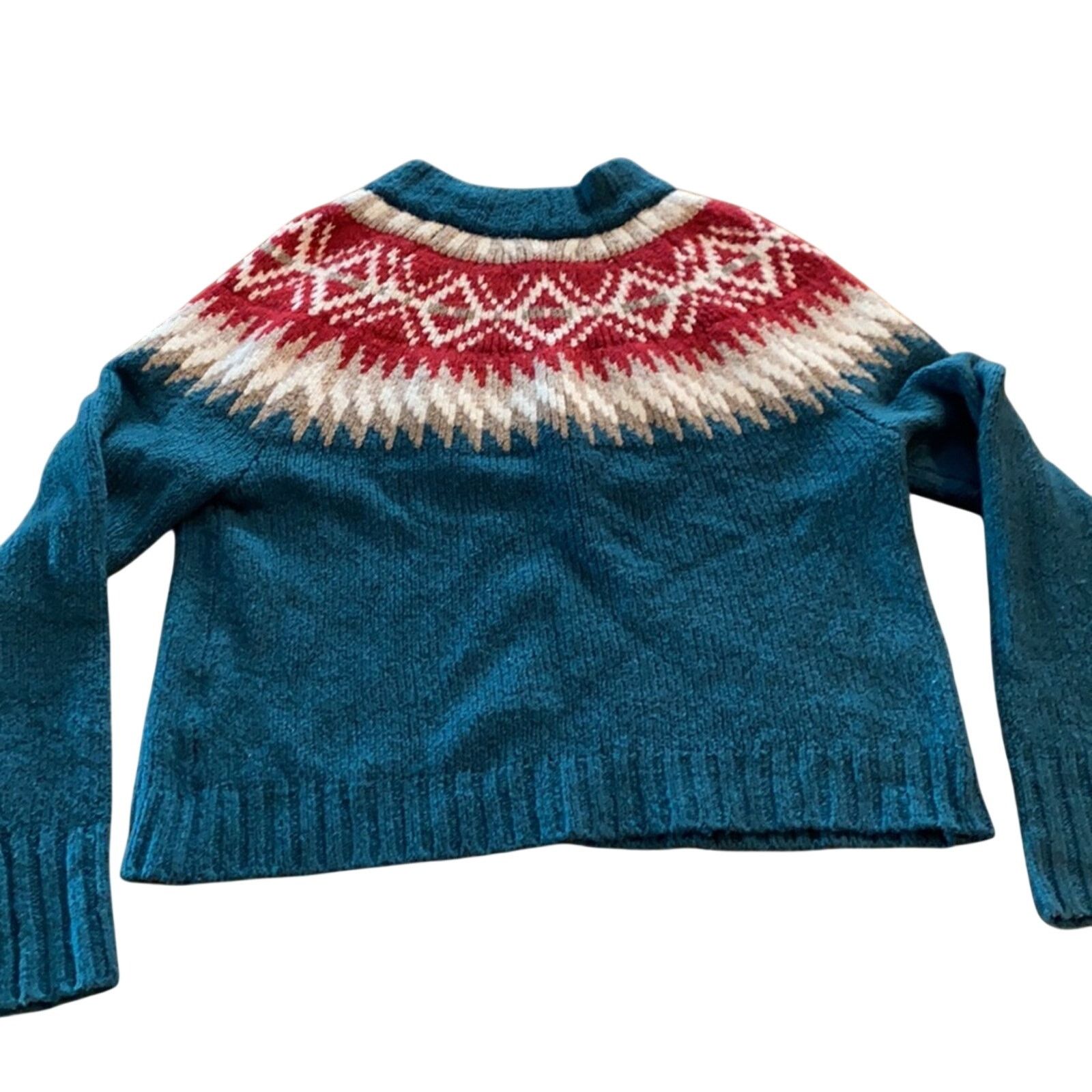 American Eagle Outfitters American Eagle fair isle mock neck plush sweater retro sz S Size S / US 4 / IT 40 - 6 Thumbnail